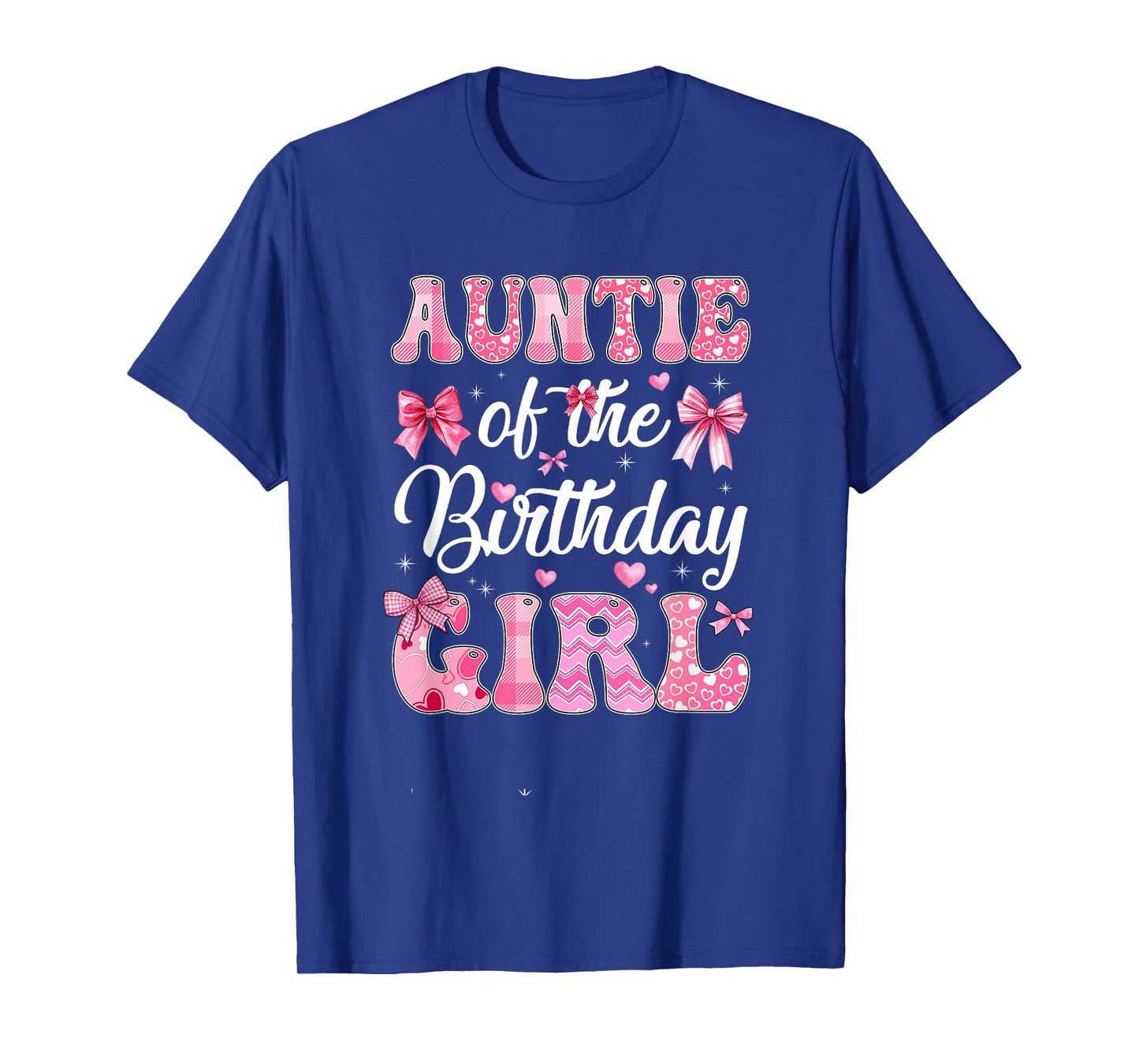 Auntie Of The Birthday Girl Family Pink Coquette Bow T-Shirt