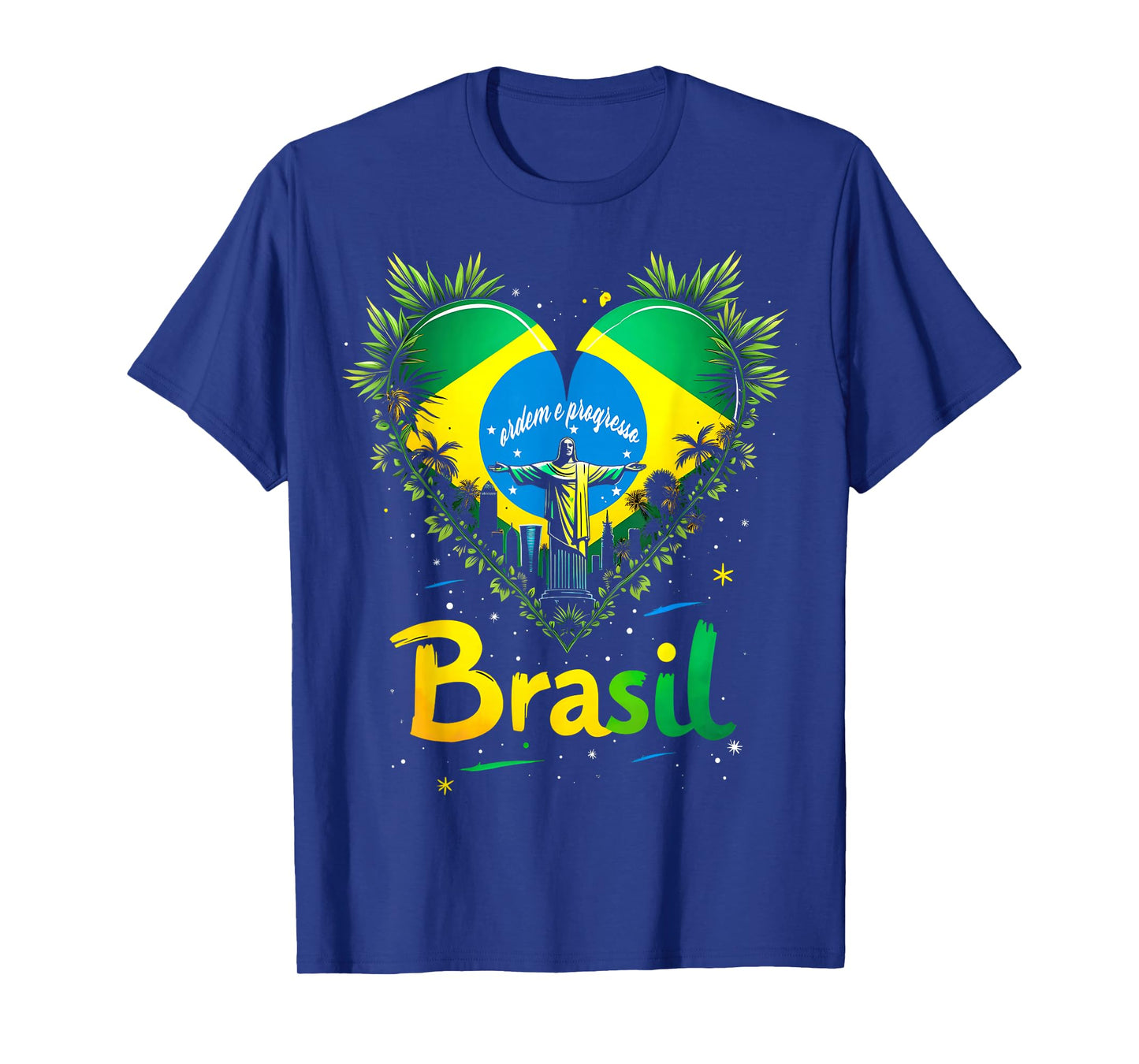 Brazil Flag Heart T-Shirt