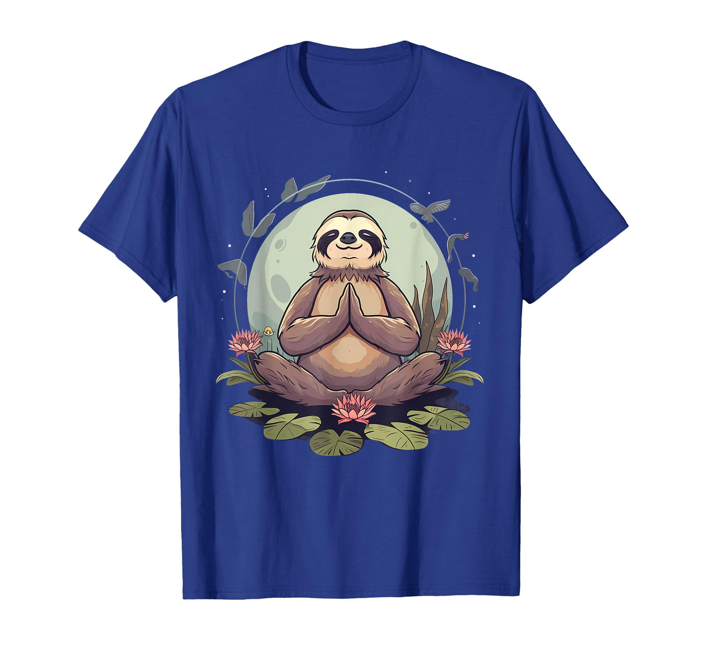 Sloth Meditation Buddhist Yoga Zen Buddha Nature Floral T-Shirt