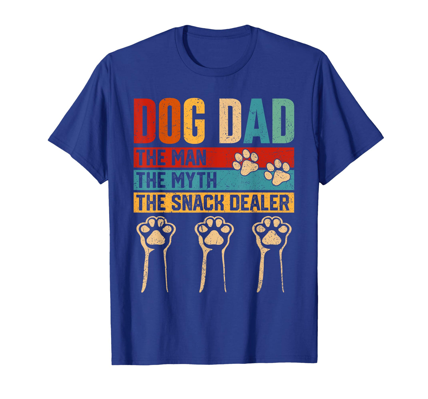 Vintage Dog Dad The Man Myth Snack Dealer Funny Fathers Day T-Shirt