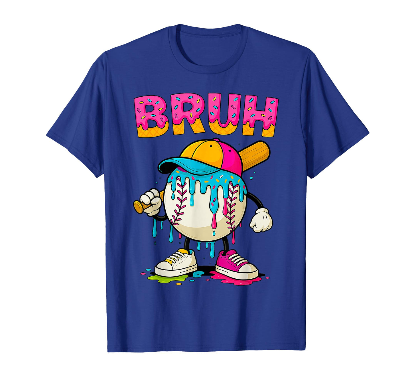 Baseball drip Shirt Bruh Baseball Drip Ice Cream Boys T-Shirt