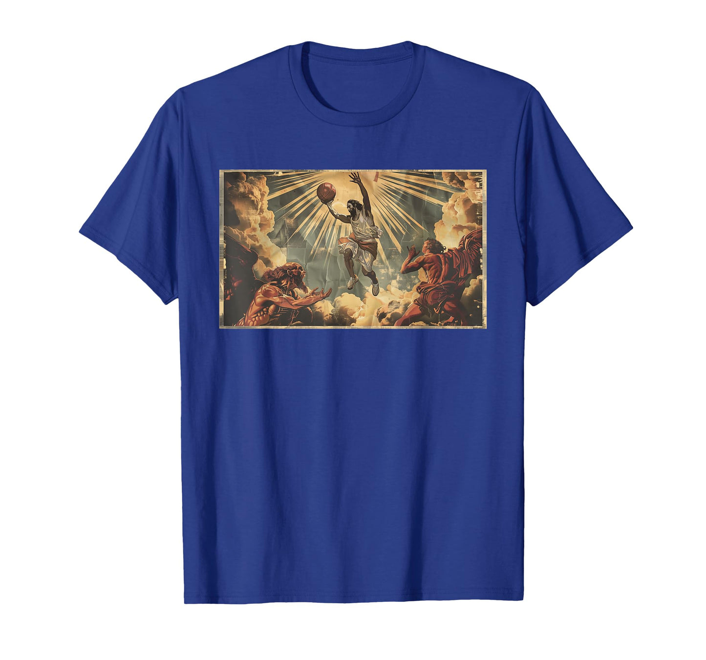 Funny Jesus Dunking Over The Devil Christian T-Shirt