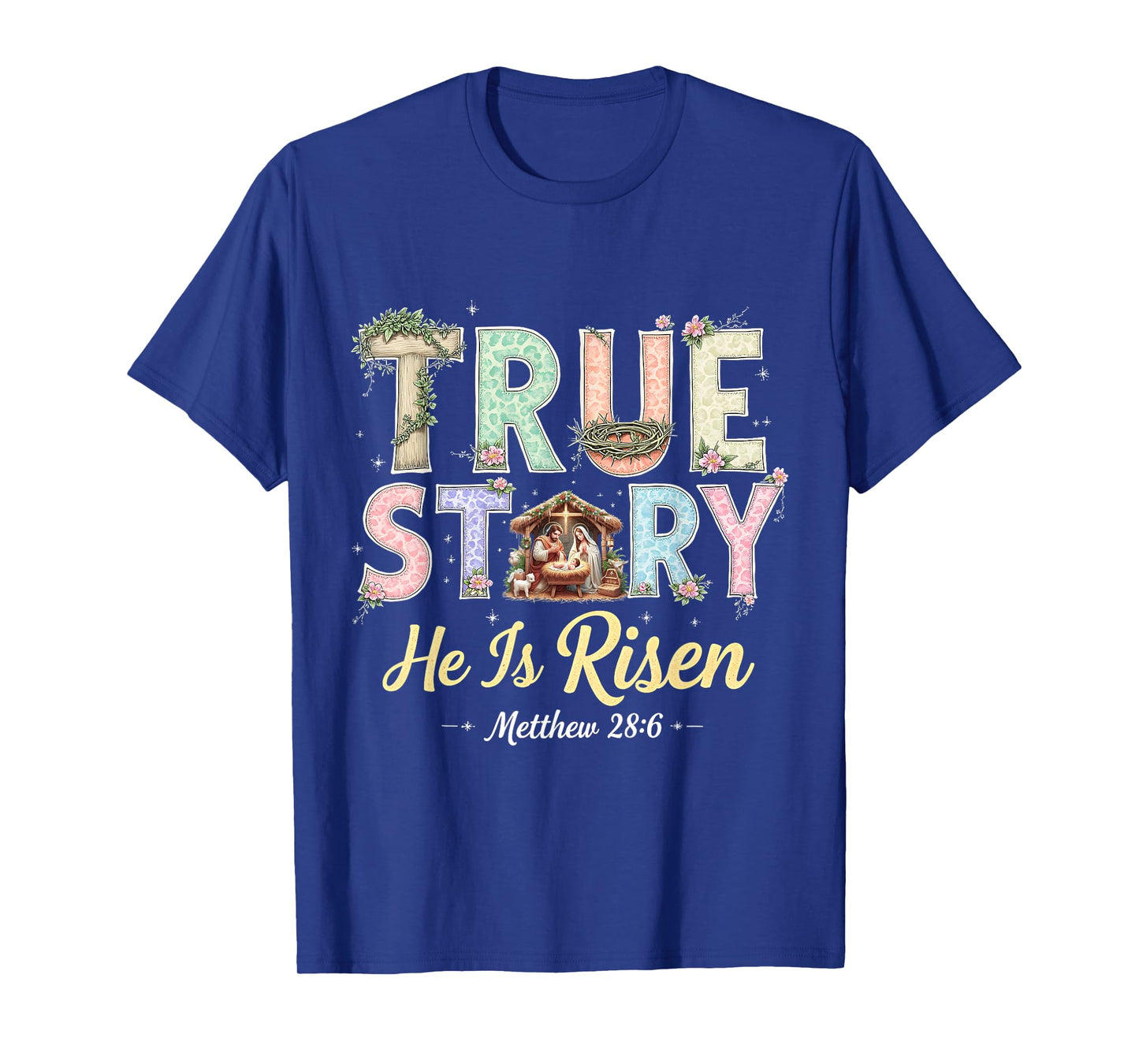 He Is Risen Easter Coquette Vintage Christian True Story T-Shirt