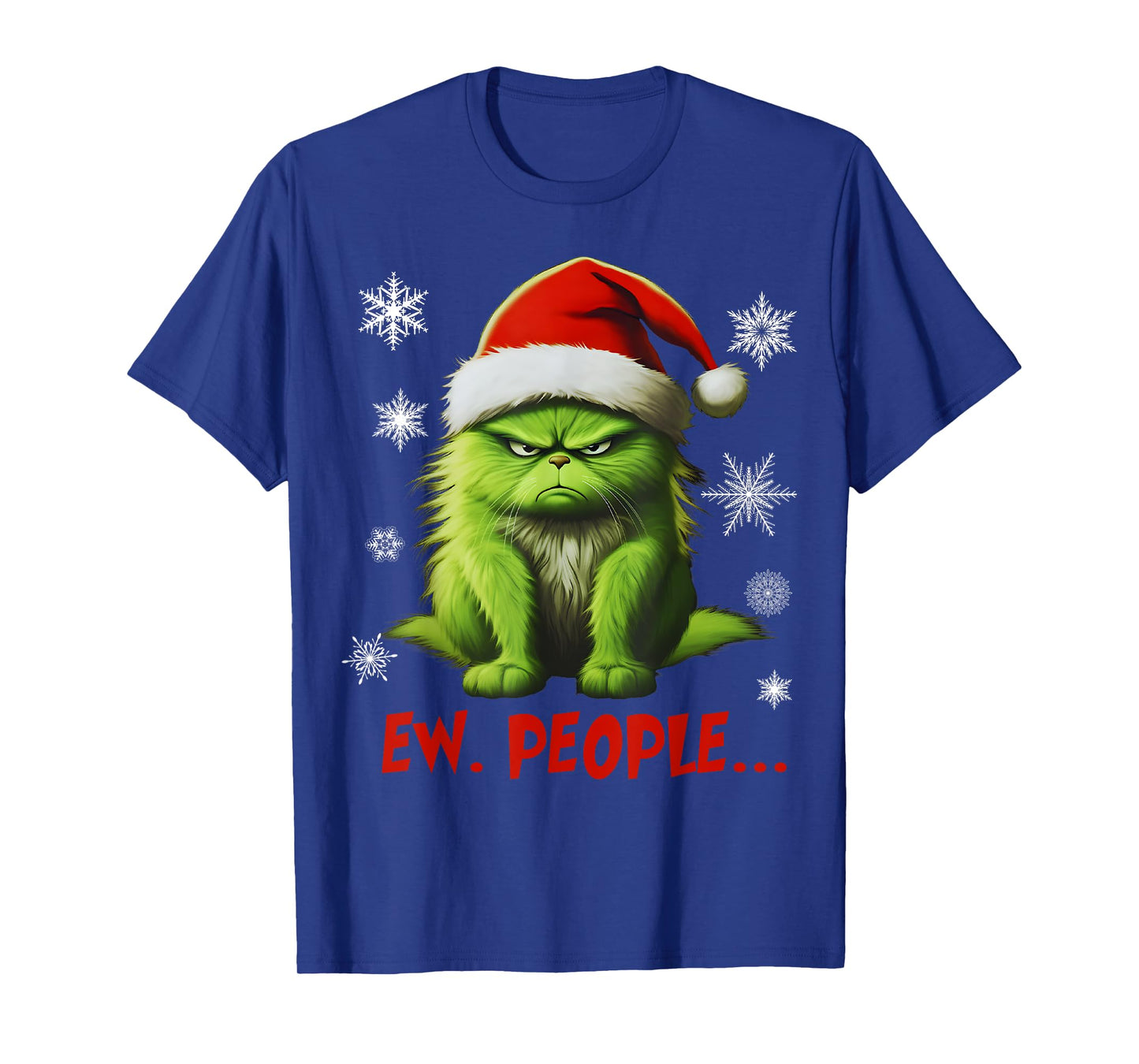 Funny Christmas Cat Ew People Meowy Cat Lovers Men Women Kid T-Shirt