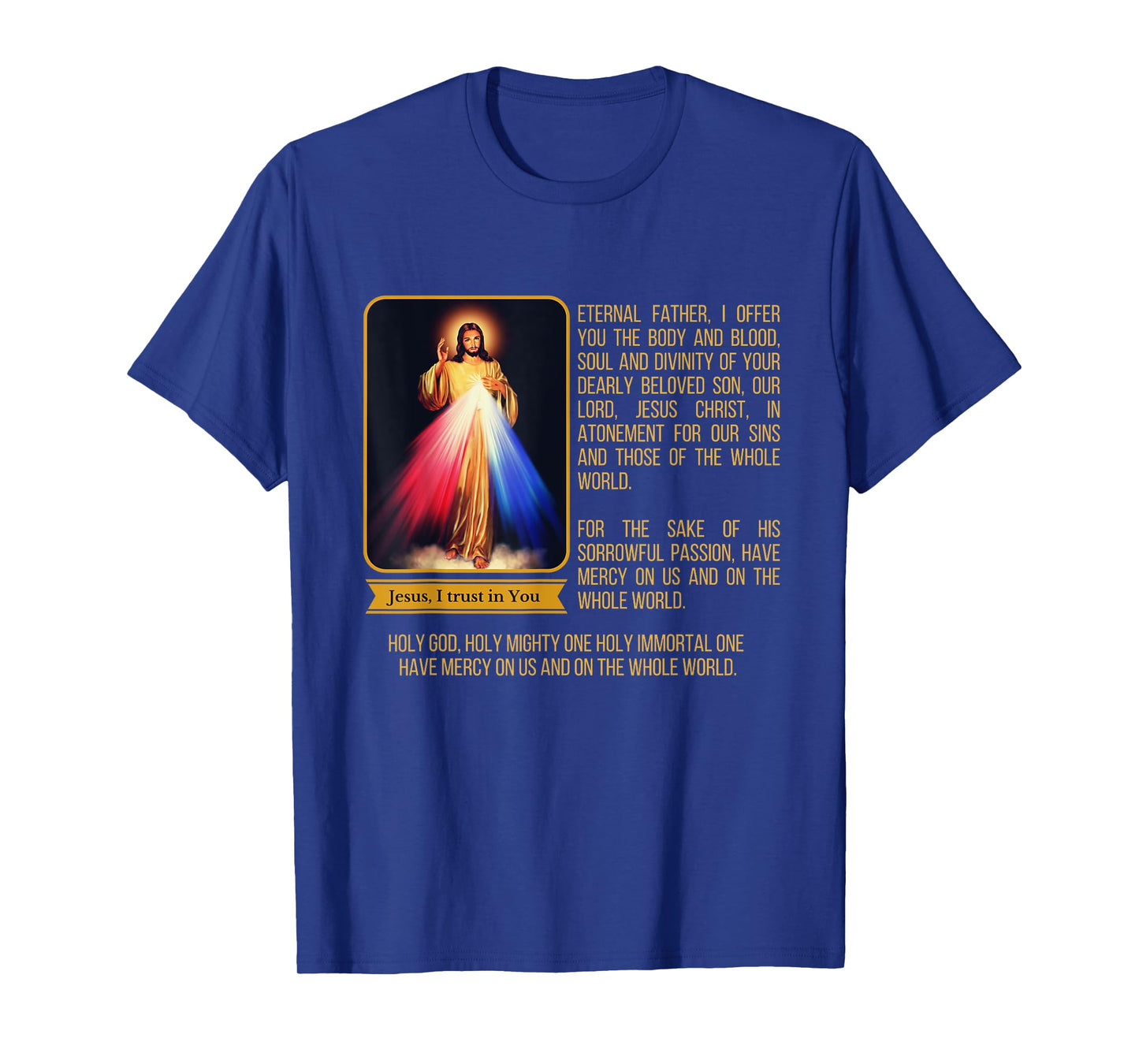 Divine Mercy Jesus Image Chaplet Novena Prayer Catholic T-Shirt