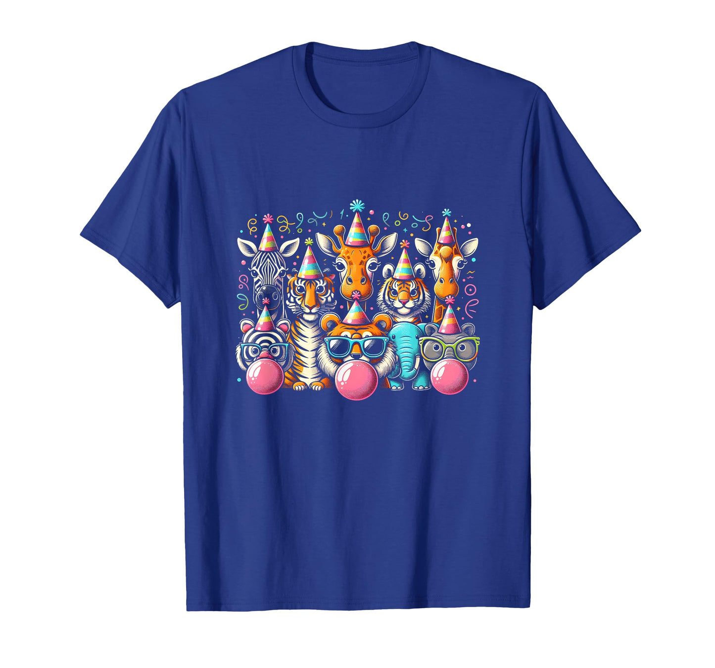 Animals Wildlife Birthday Zoo Day Animals Blowing Bubble Gum T-Shirt