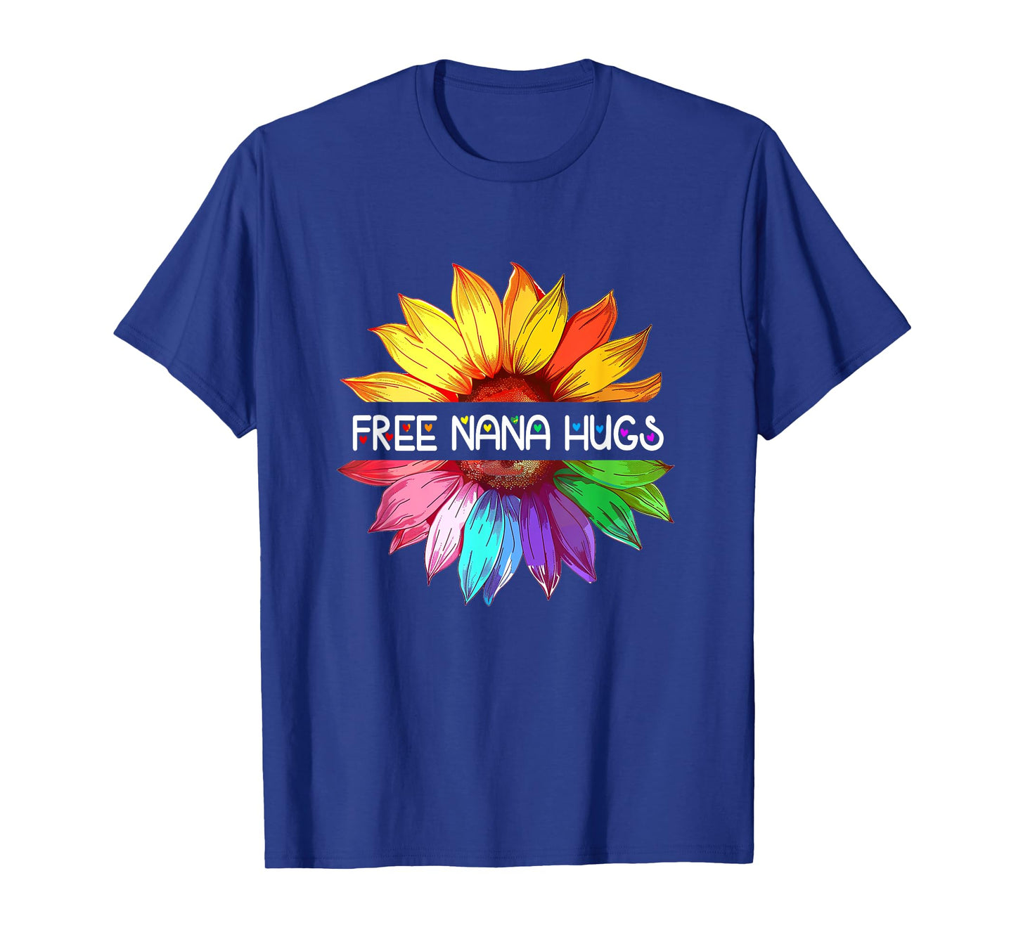 Free Nana Hugs Lgbtq Lgbt Pride Daisy Rainbow Flower T-Shirt