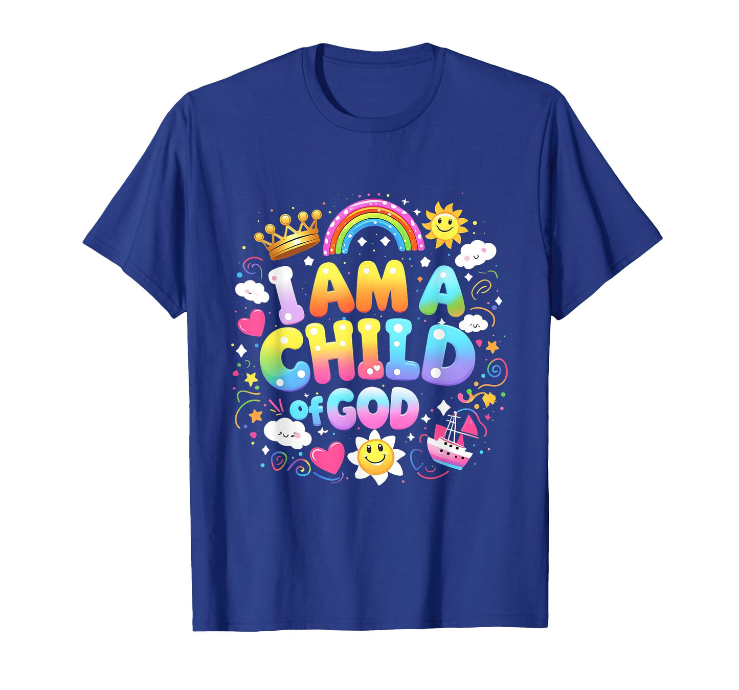Jesus Faith Kids I Am A Child Of God Christian Retro T-Shirt