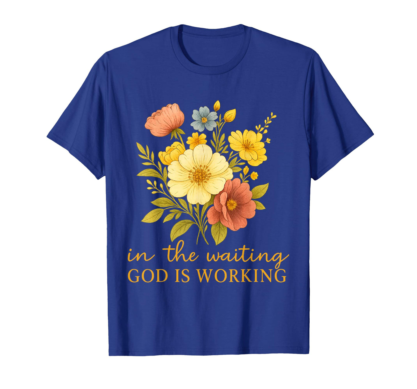 Retro in The Waiting God is Working Faith Jesus Christian T-Shirt