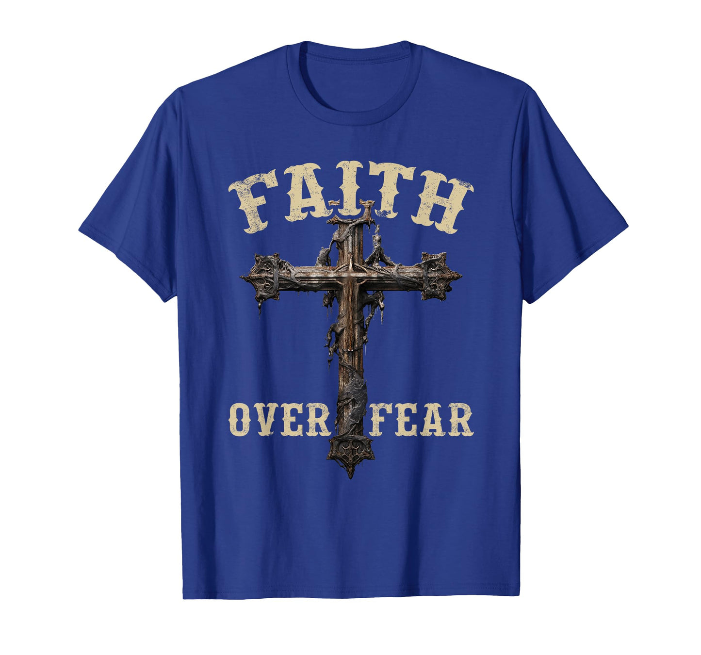 Faith Over Fear Christian Cross God Jesus T-Shirt