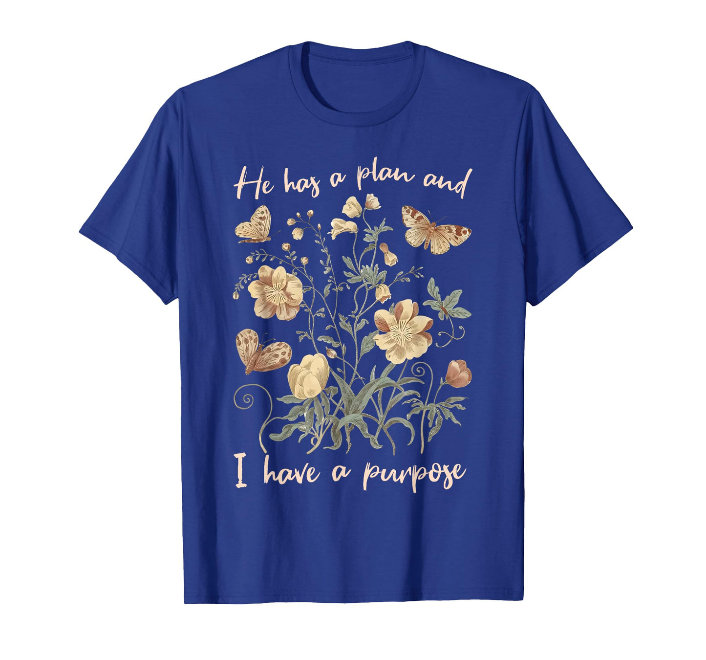 Retro Groovy He Has A Plan And I Have A Purpose Christian T-Shirt