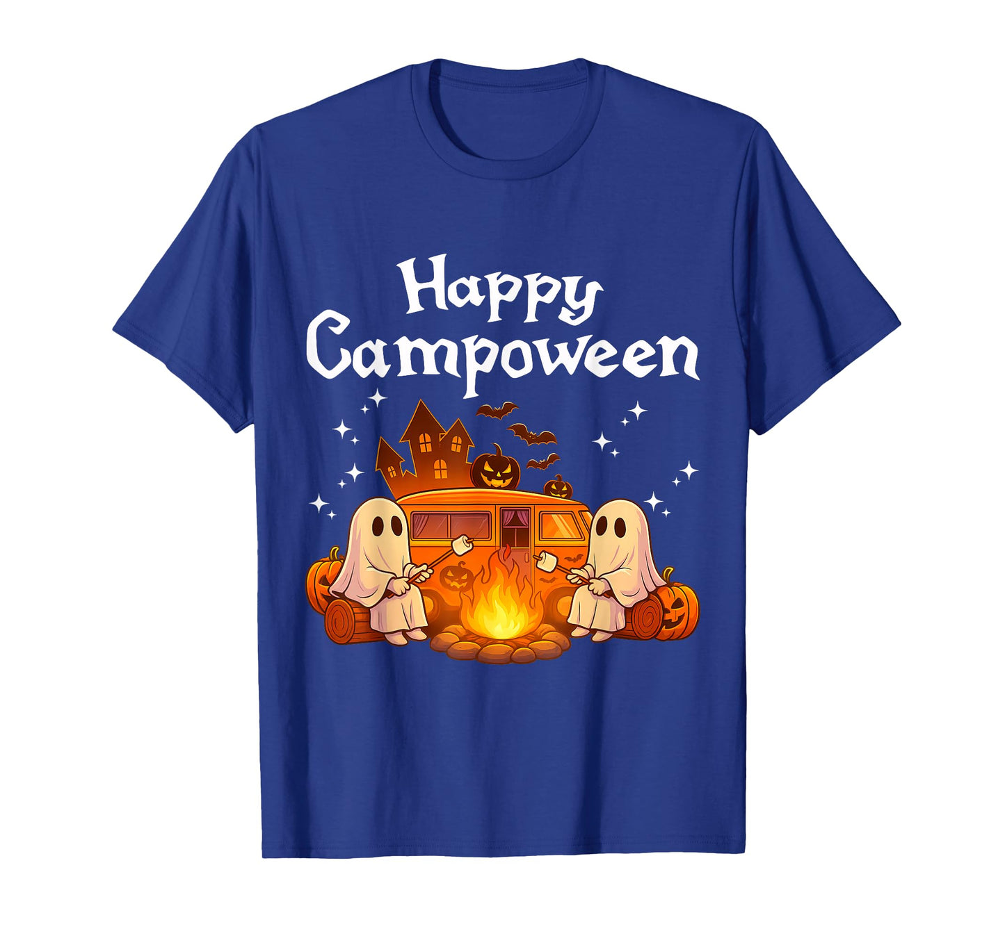 Happy Campoween Spooky Camping Ghosts Halloween Camping T-Shirt
