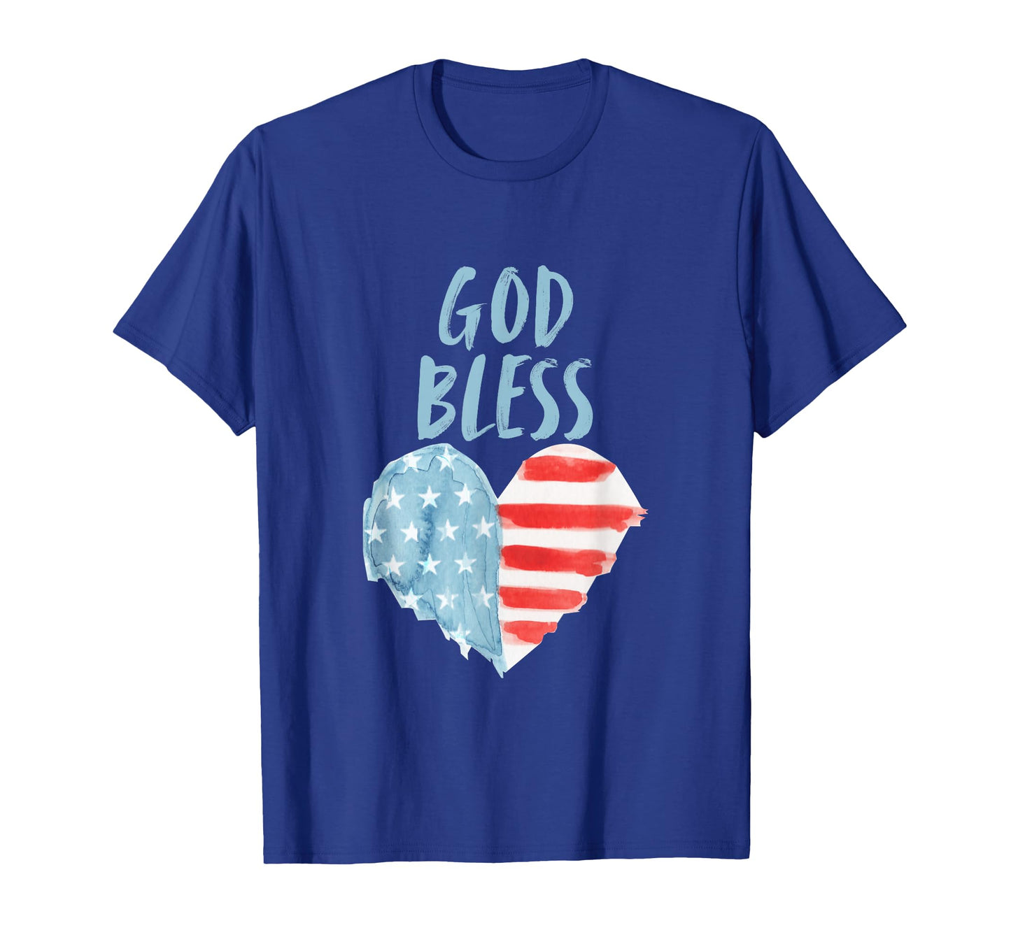 God Bless Heart American Flag Faith Liberty USA T-Shirt