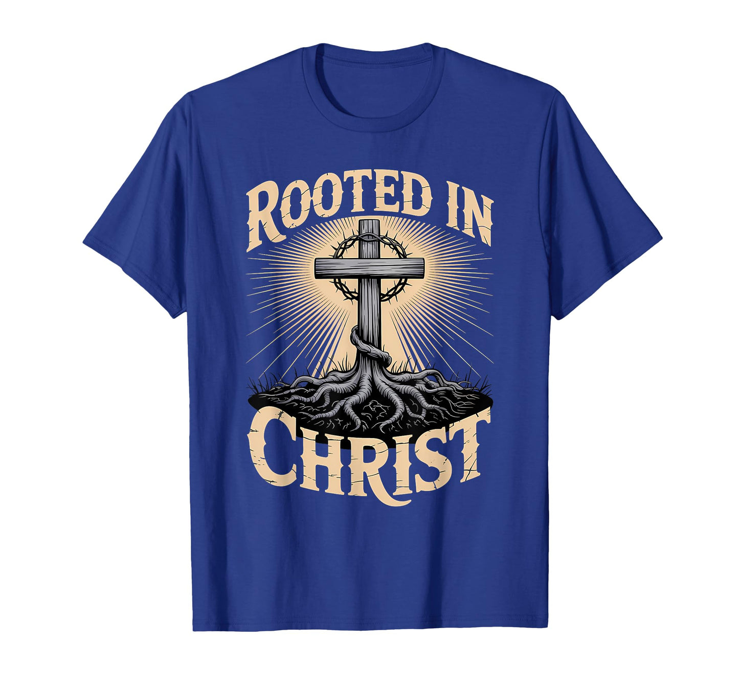 Rooted in Christ Jesus Cross Christian Faith T-Shirt