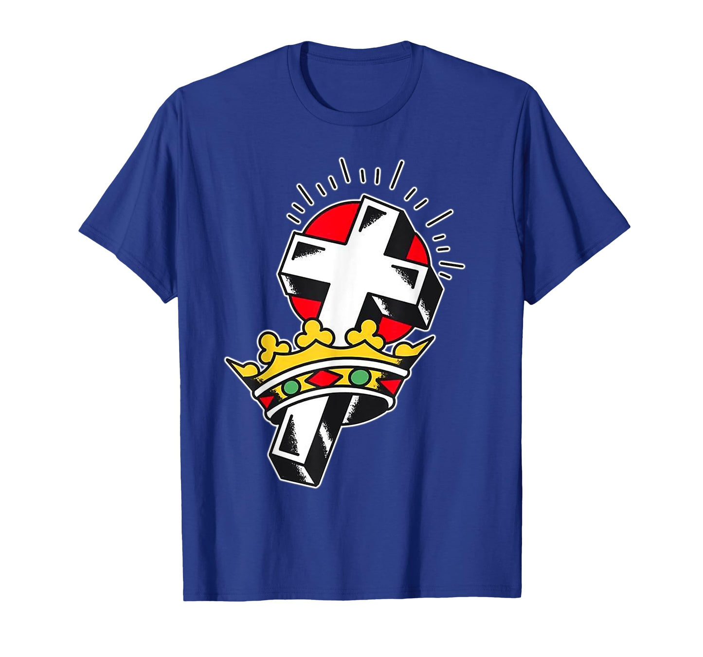 Crown x Crucifix Traditional Tattoo Flash T-Shirt