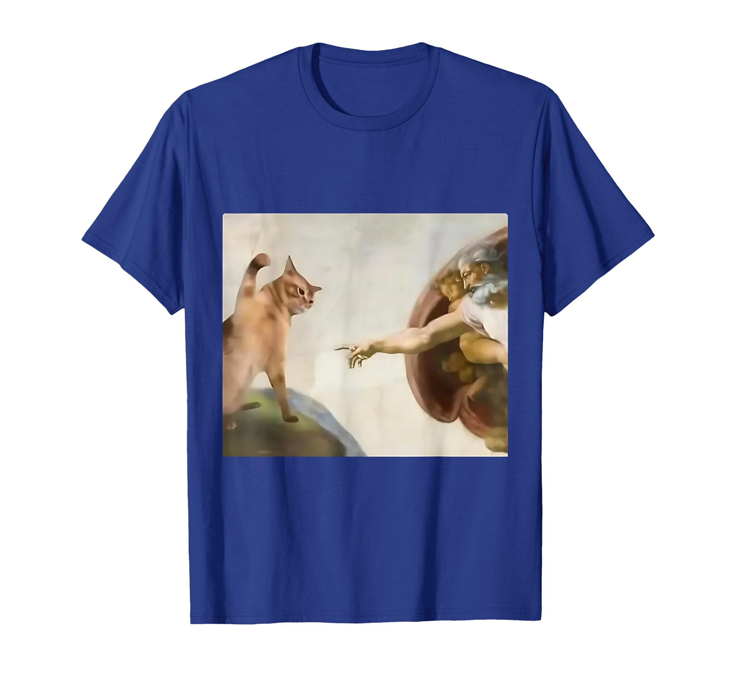 Funny Cat God Creation Of Adam Jesus Gen Z Meme Gifts T-Shirt
