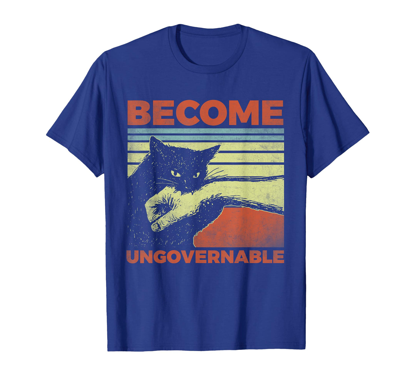 Become Ungovernable - Black Cat Biting Hand Funny T-Shirt