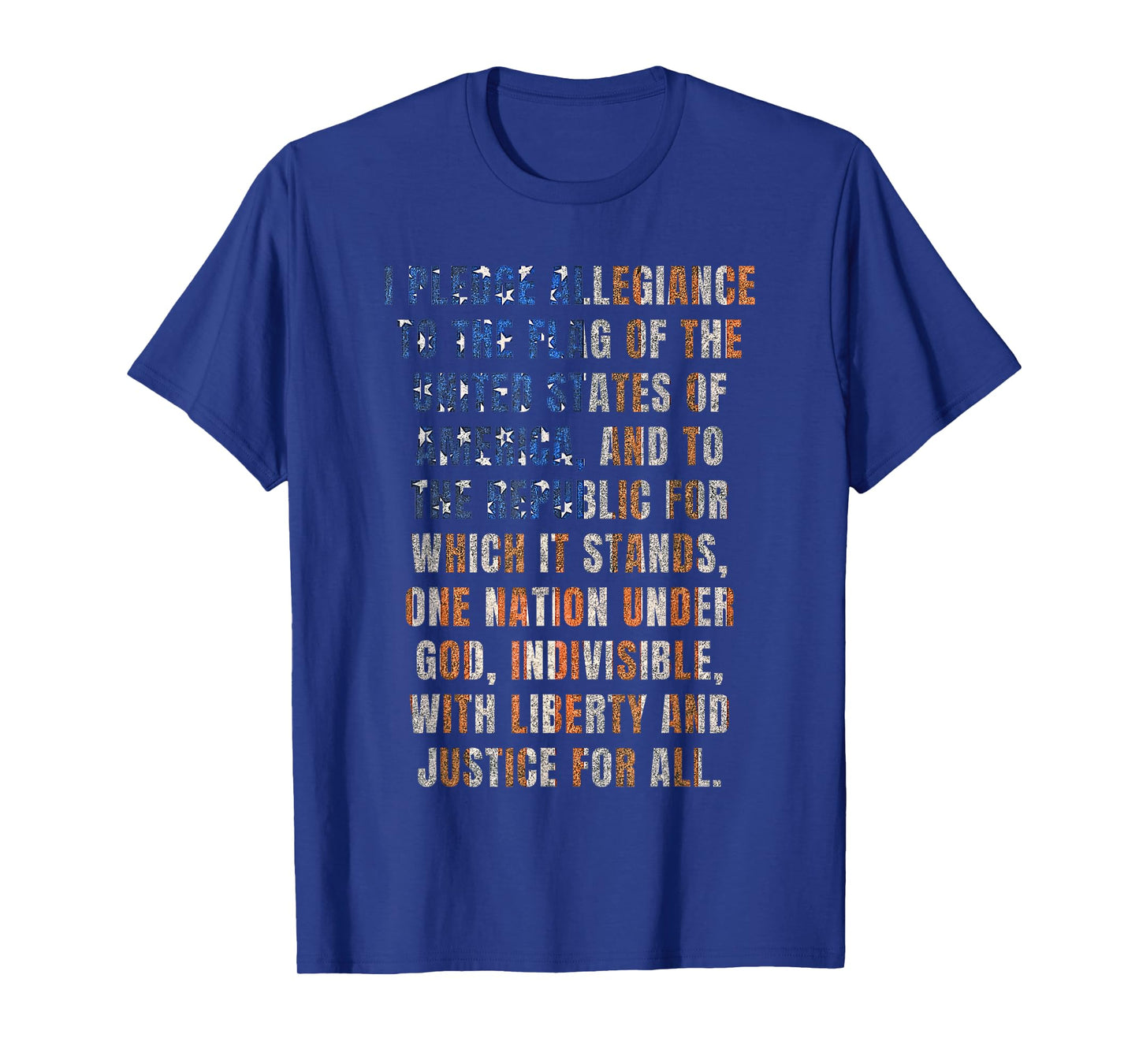 USA Pledge of Allegiance 4th of July Distressed Retro Tee T-Shirt for Women Kids Men