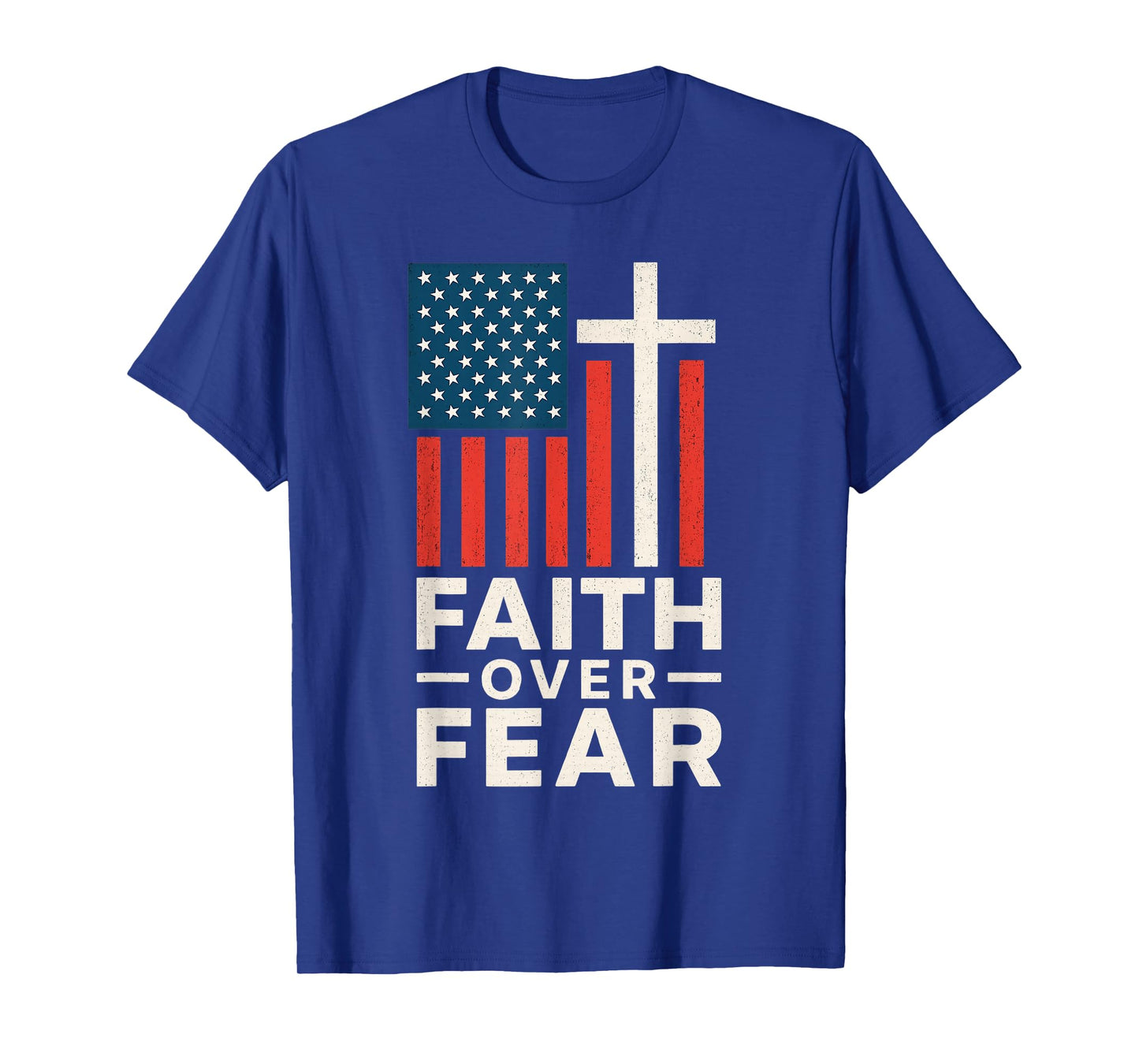 America Pride Us Flag Faith Over Fear Prayer T-Shirt