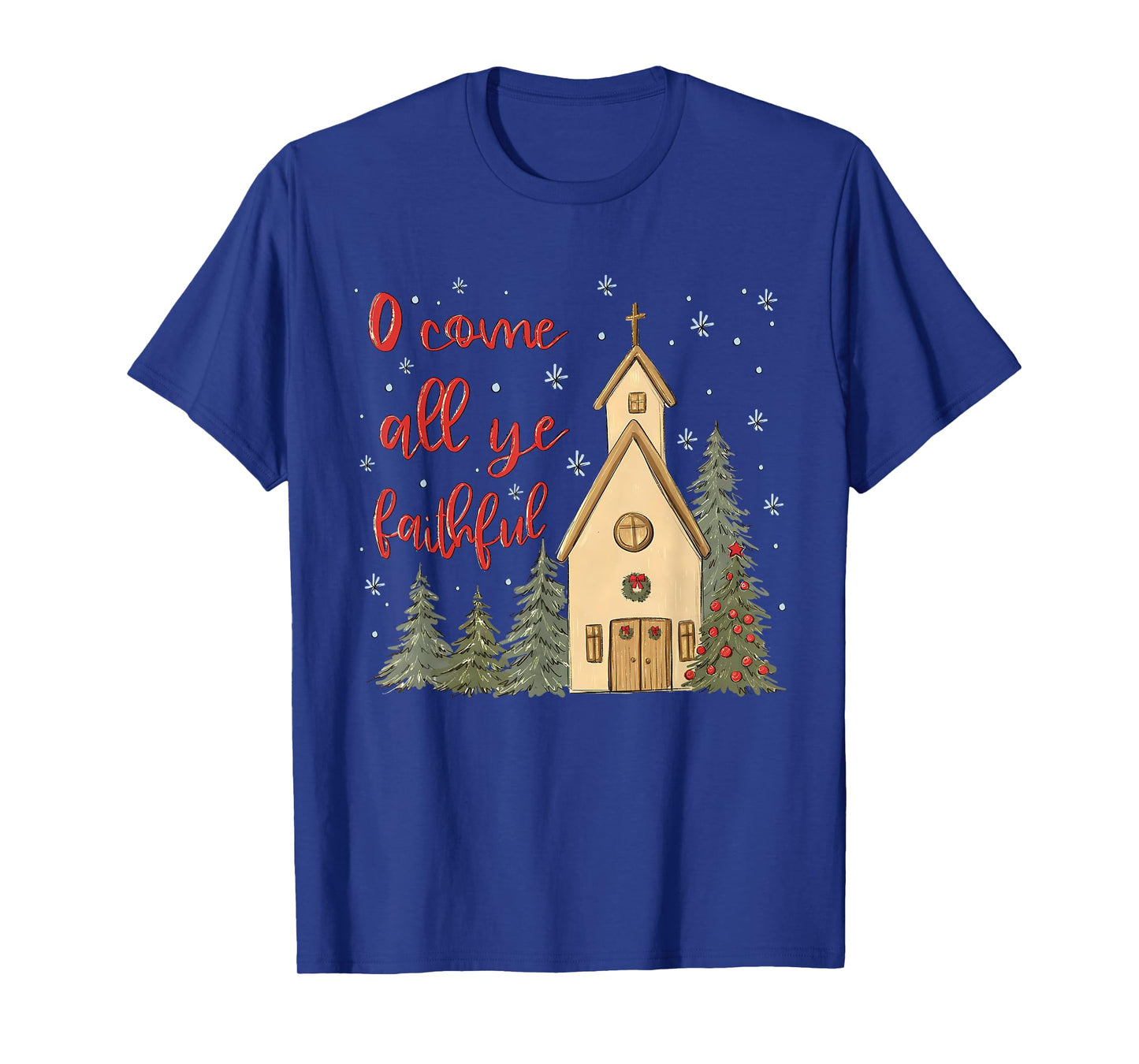 Vintage O Come All Ye Faithful Religious Christian Christmas T-Shirt