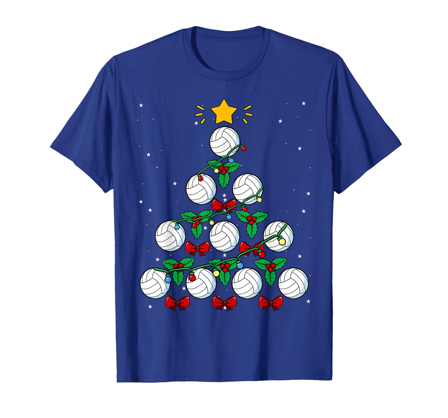 Volleyball Christmas Tree Ball Team Sports Coach Player Game T-Shirt