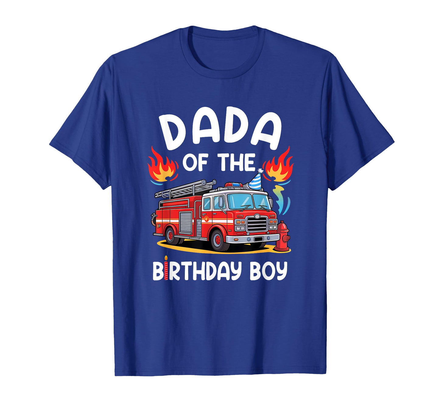 Dada Of The Birthday Boy Fire Truck Firefighter 1St Party T-Shirt