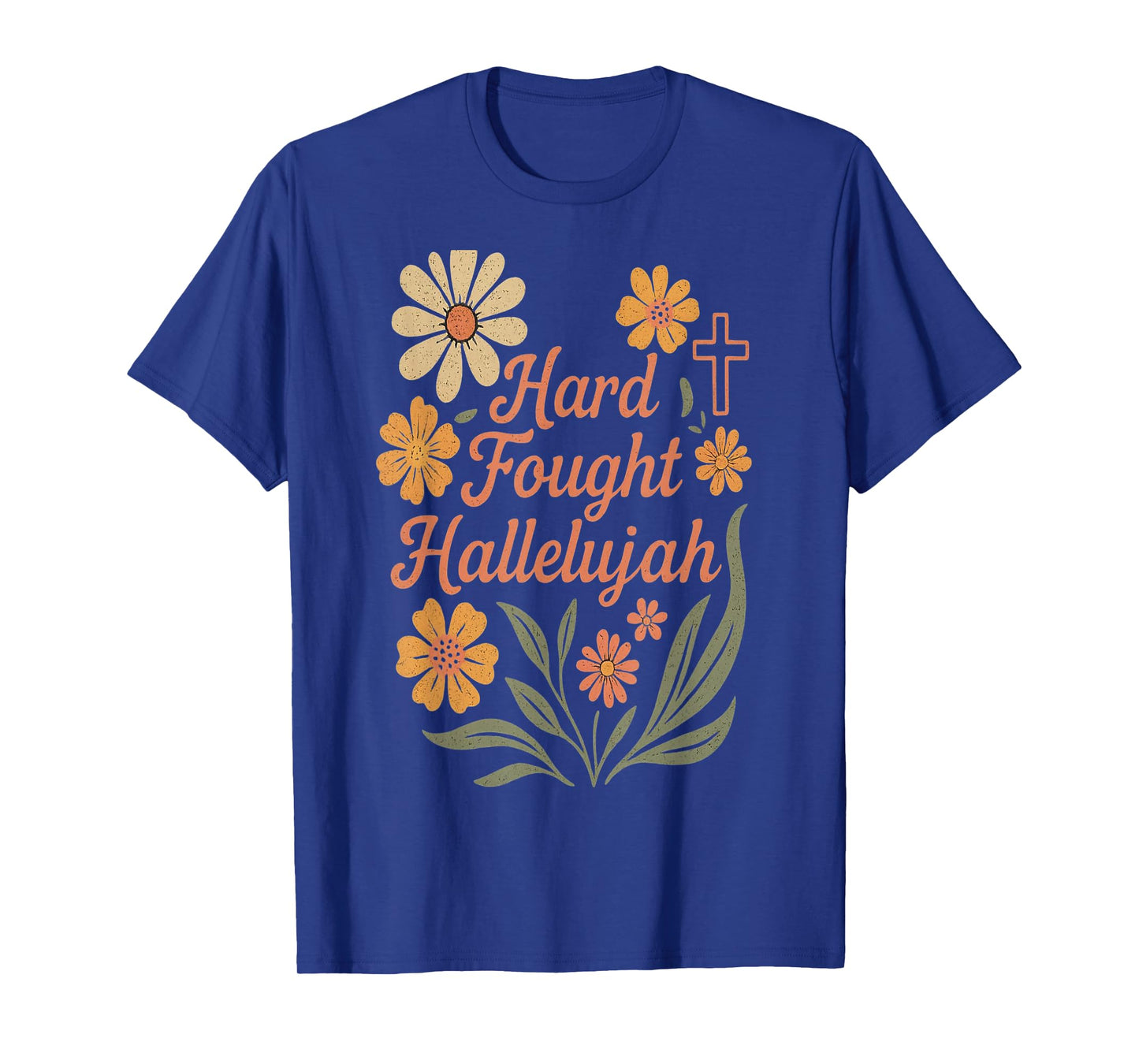 Hallelujah Hard Fought Bohemian Retro Christian T-Shirt