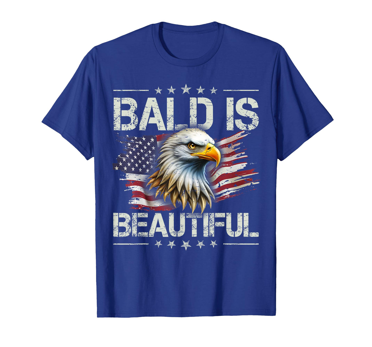 Bald Is Beautiful 4th of July Independence Day America Eagle T-Shirt