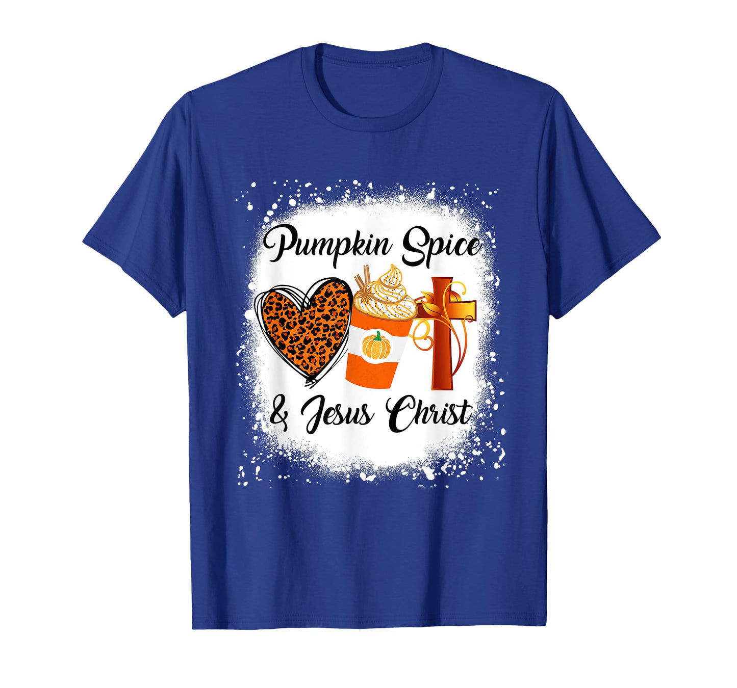 Pumpkin Spice And Jesus Christ Shirt Leopard Heart Coffee T-Shirt