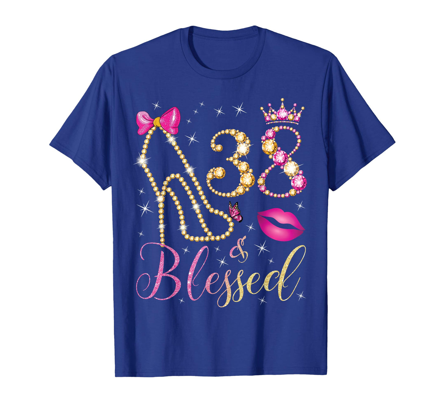 38 & Blessed 38th Birthday Party 38 Years Old Woman Queen T-Shirt