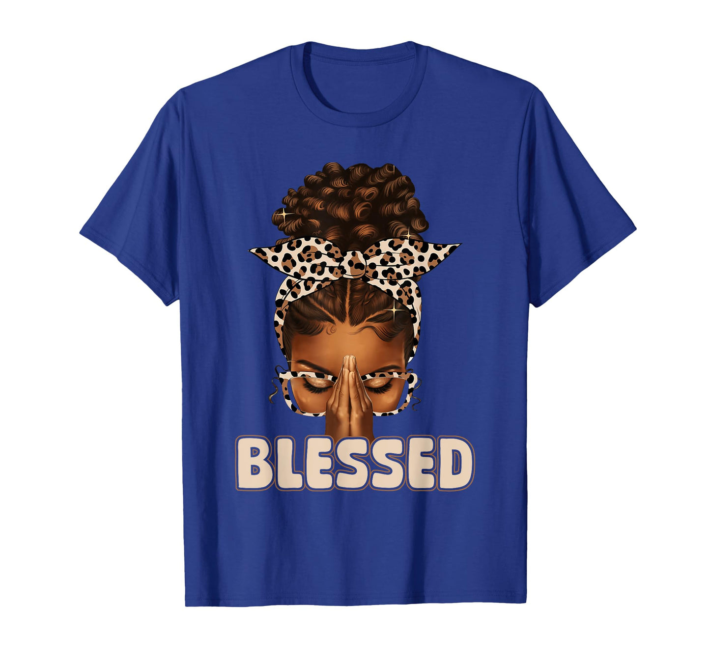 Blessed Black Woman Praying Afro African American Christian T-Shirt