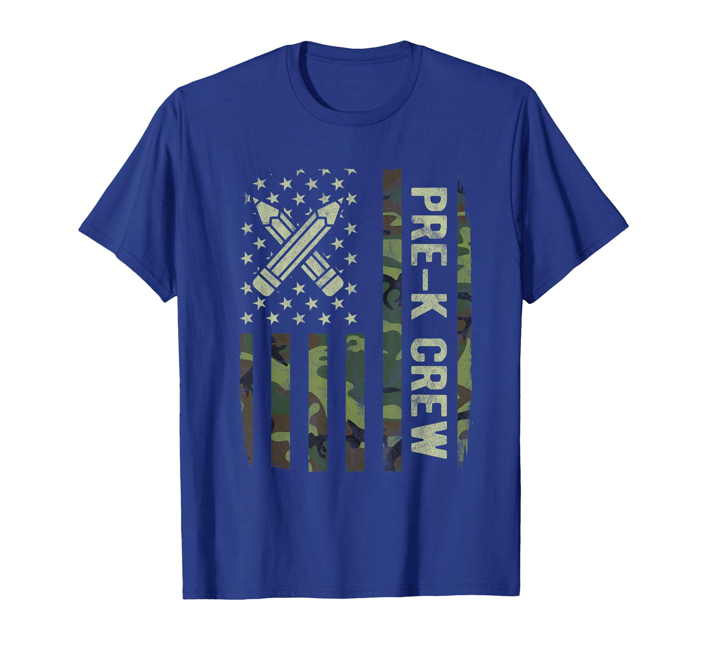 Pre-K Crew Camo American Flag Back to School Boys T-Shirt