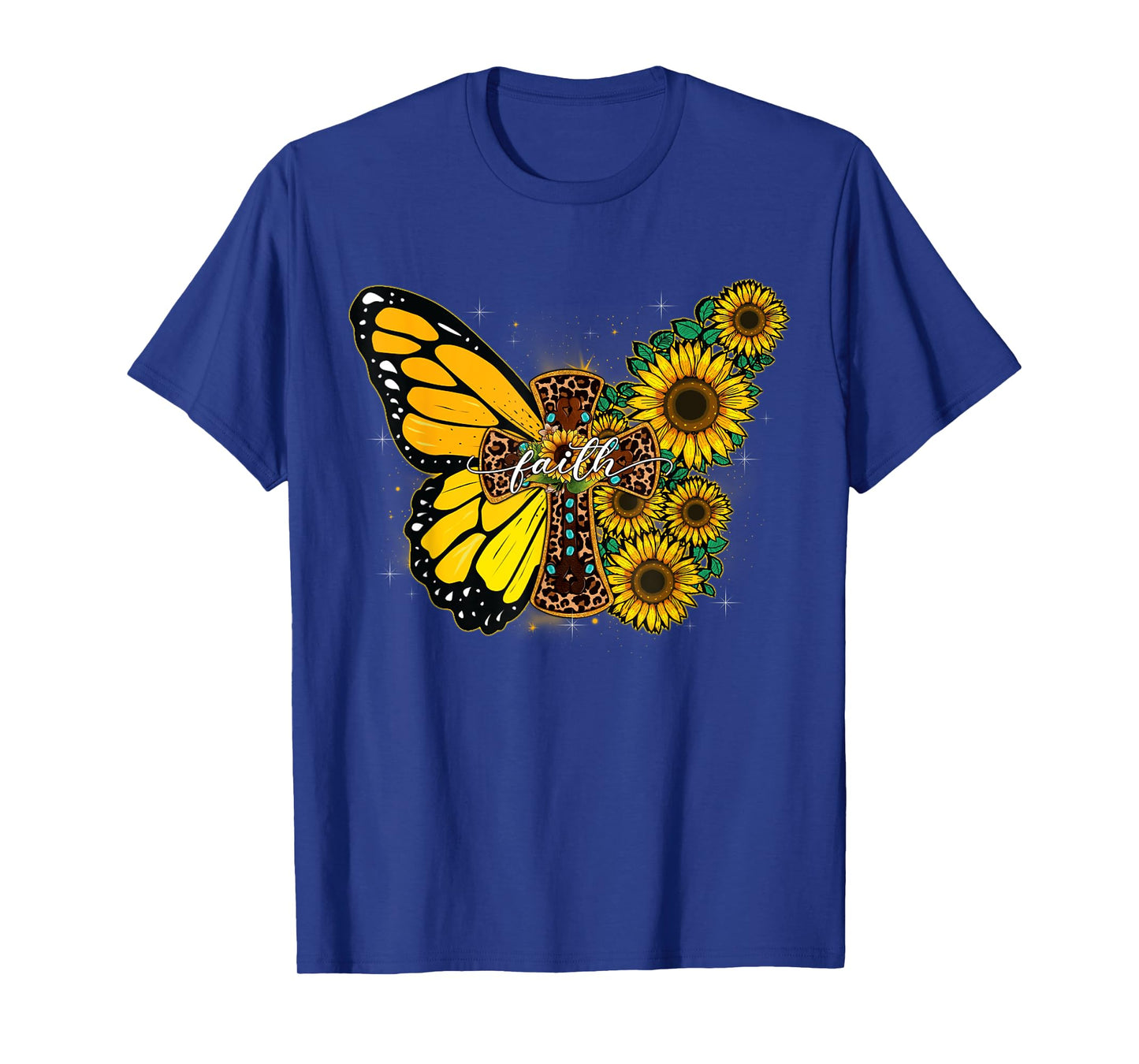 Sunflower Butterfly Jesus Christian Vintage T-Shirt