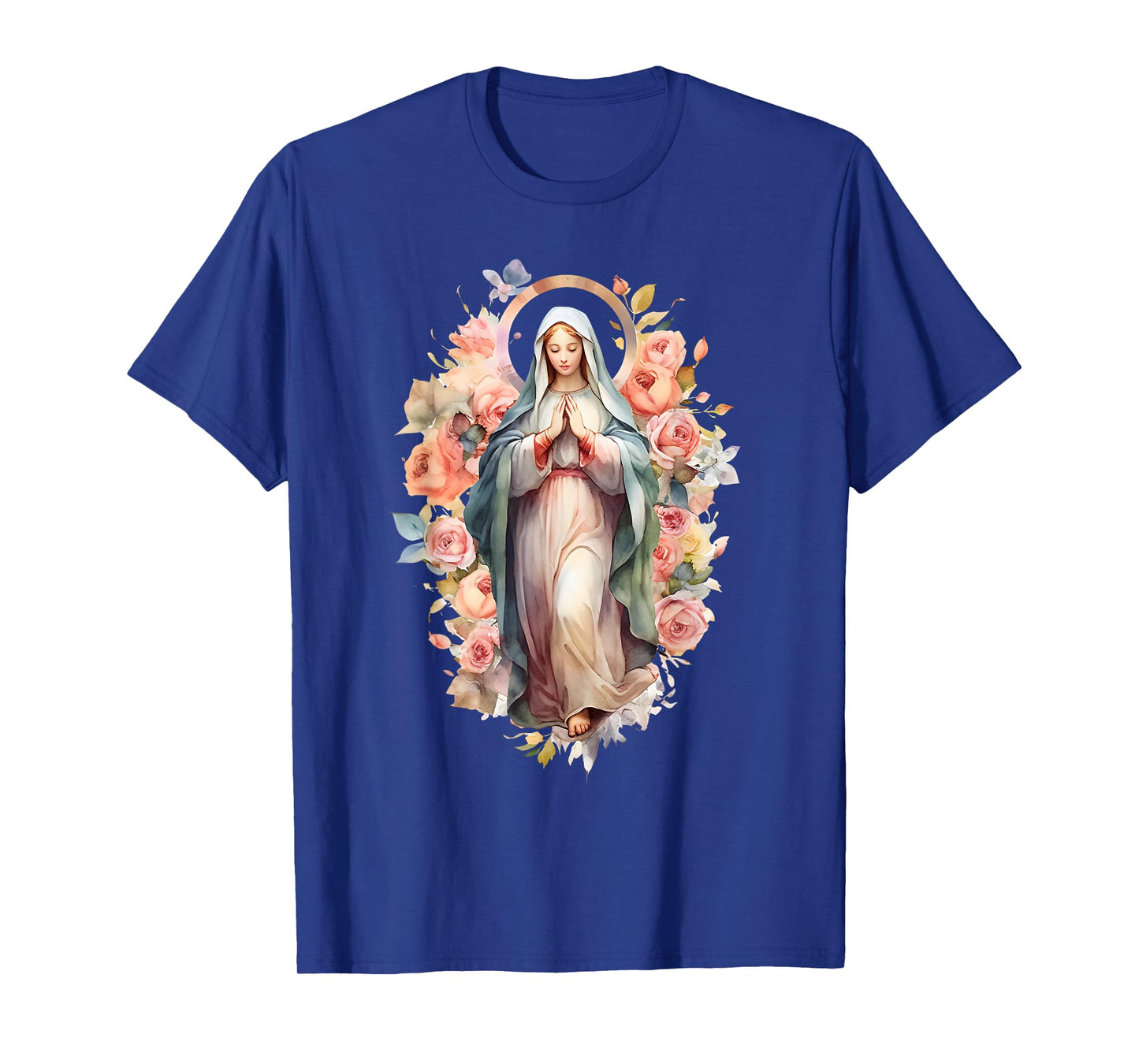 Blessed Mother Mary Mother of Jesus Roses Our Lady Catholic T-Shirt