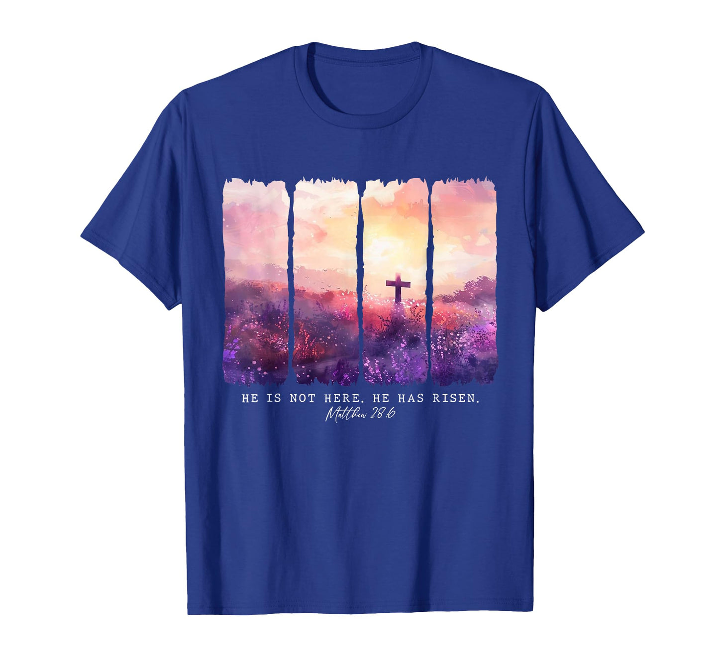 He is Not Here He Has Risen Floral Christian Bible Verse T-Shirt