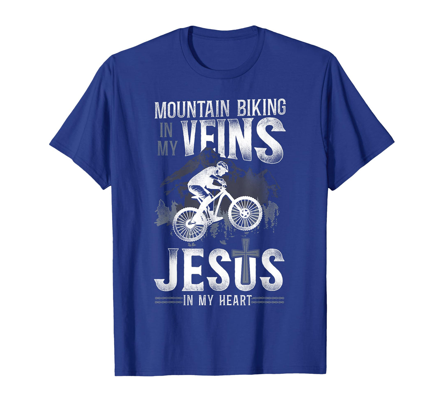 Enduro MTB Mountain Bike Riding Downhill Jesus Faith Vintage T-Shirt