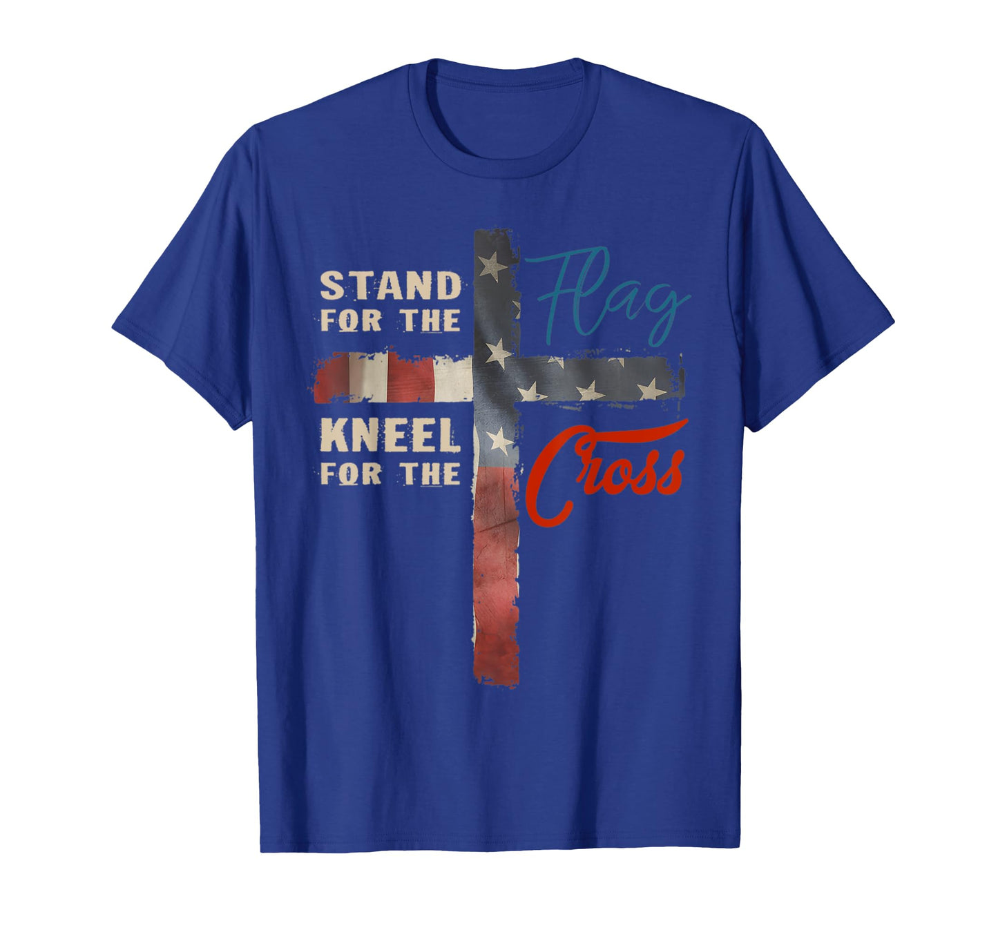 I Stand For The Flag And Kneel For The Cross American Flag T-Shirt