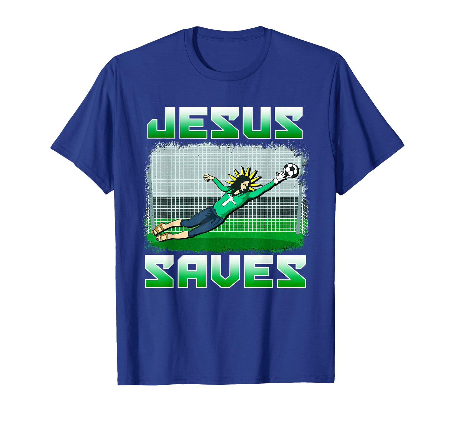 Funny Christian Soccer Jesus Saves Goalie T-Shirt