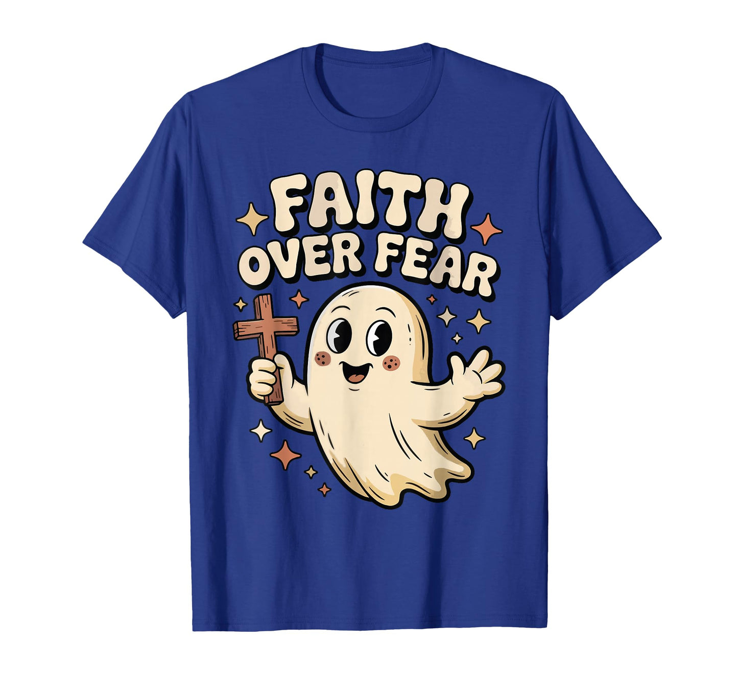 Faith Over Fear Spooky Season Christian Funny Halloween T-Shirt