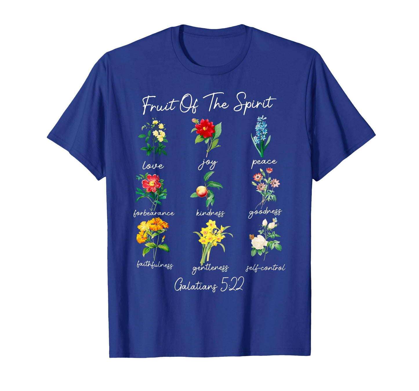 The Fruit Of The Spirit Galatians 5 22 Floral Christian T-Shirt