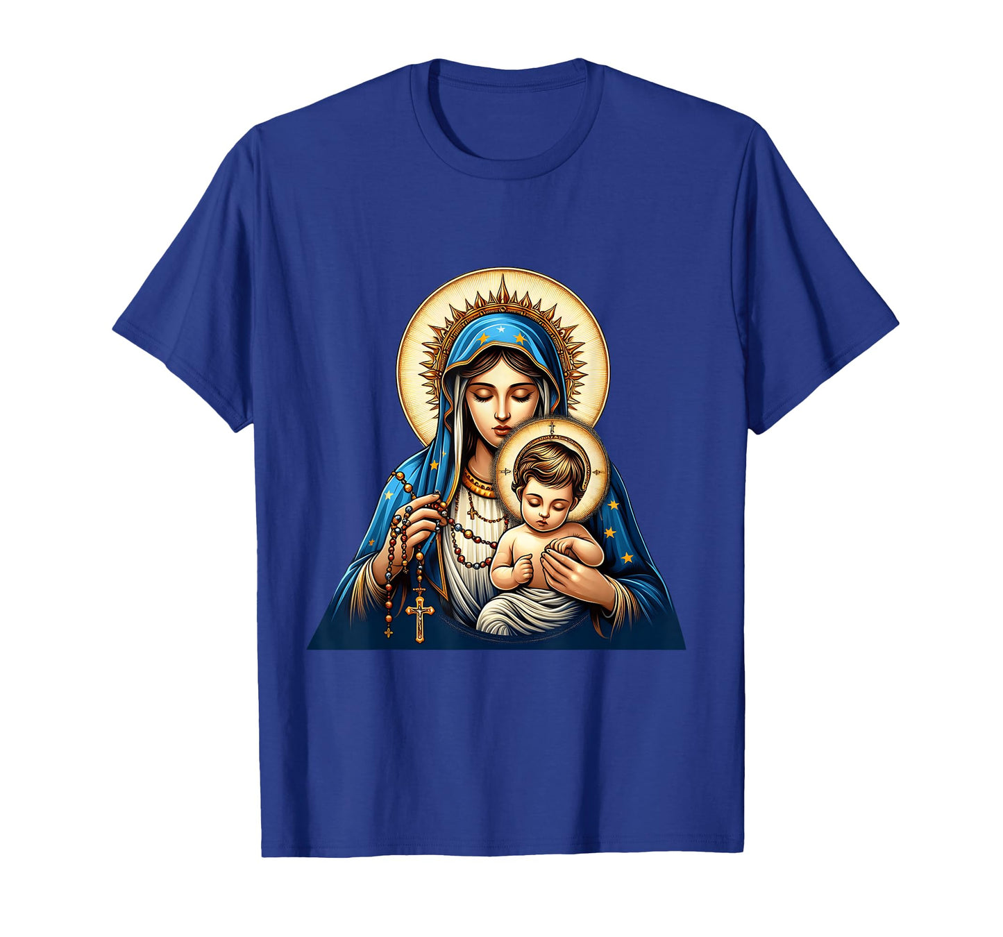 Holy Rosary Virgin Mary Baby Jesus Catholic Rosary Mysteries T-Shirt