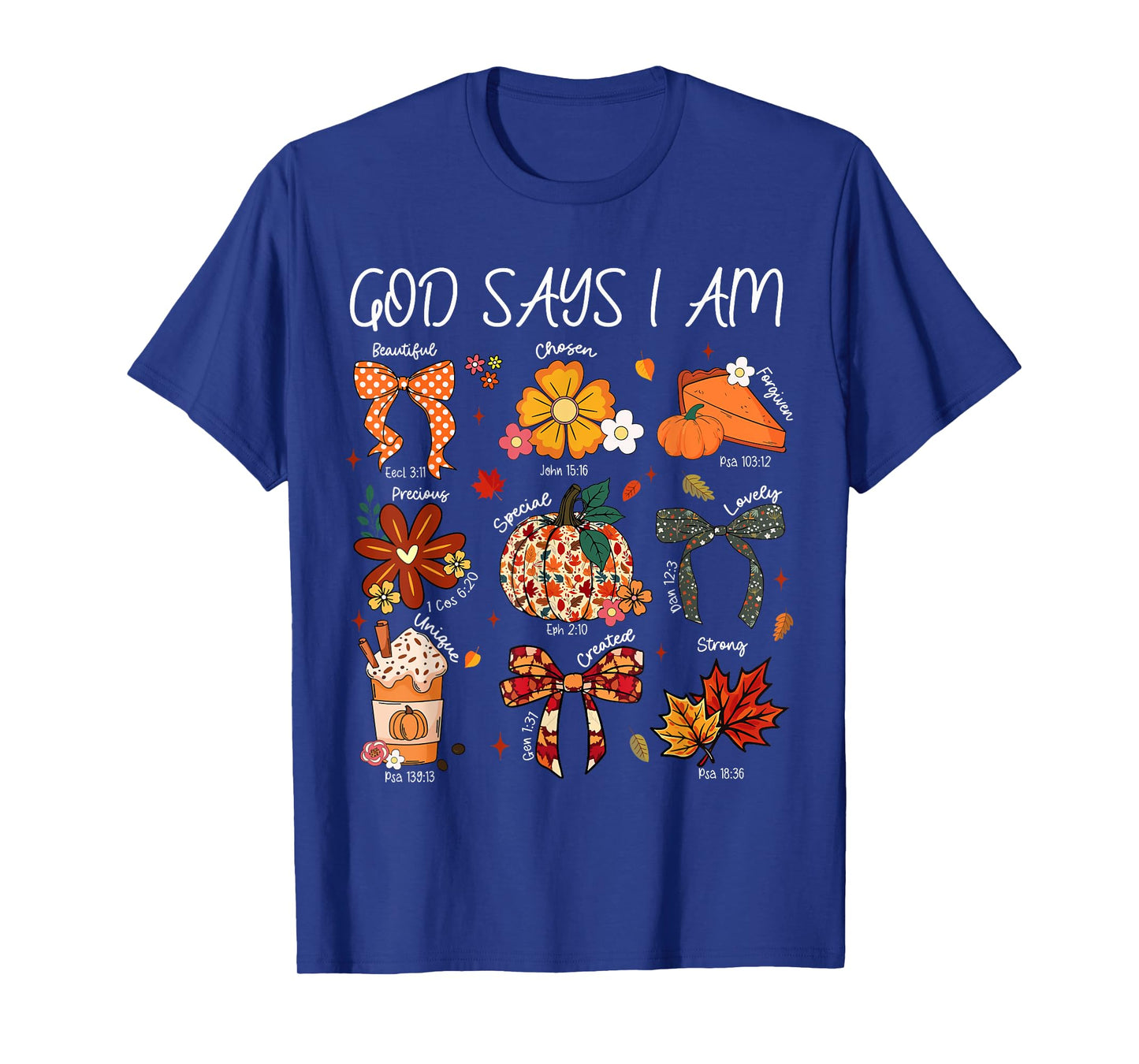God Says I Am Fall Coquette Bow Thanksgiving Christian Women T-Shirt