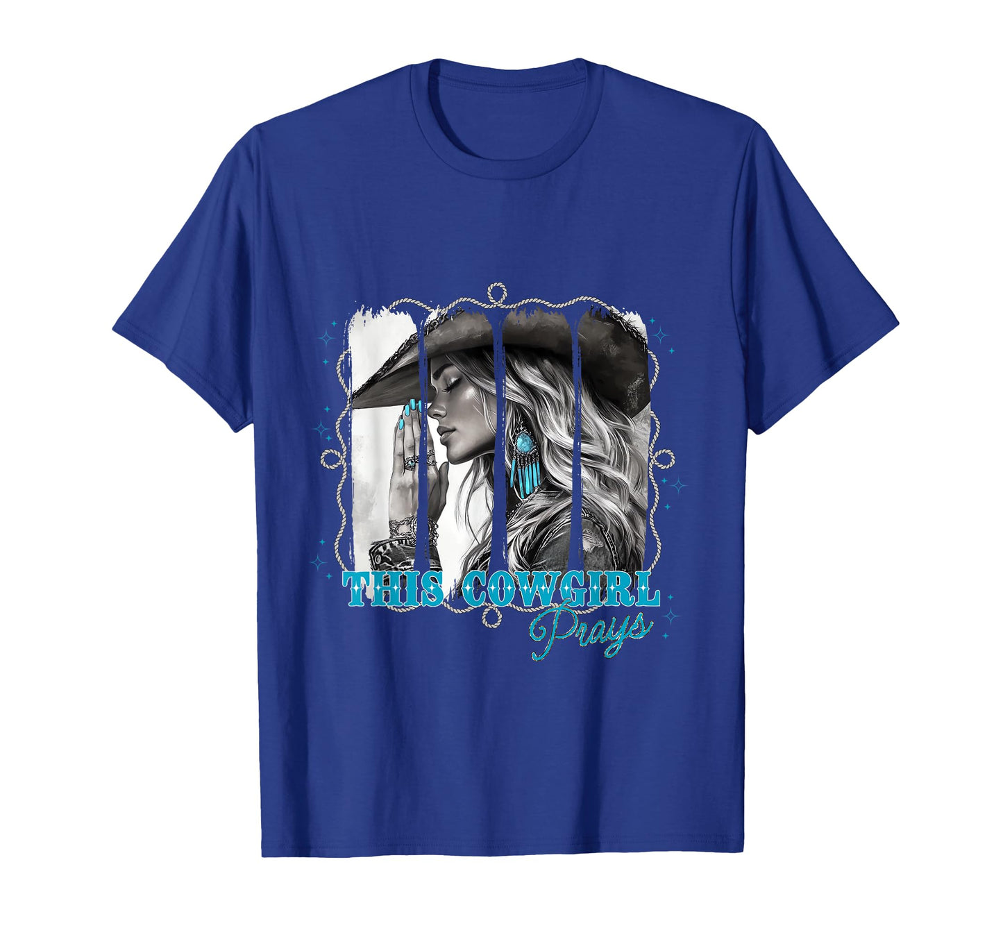Cowgirl Prayer Tee with Turquoise and Faith Style T-Shirt