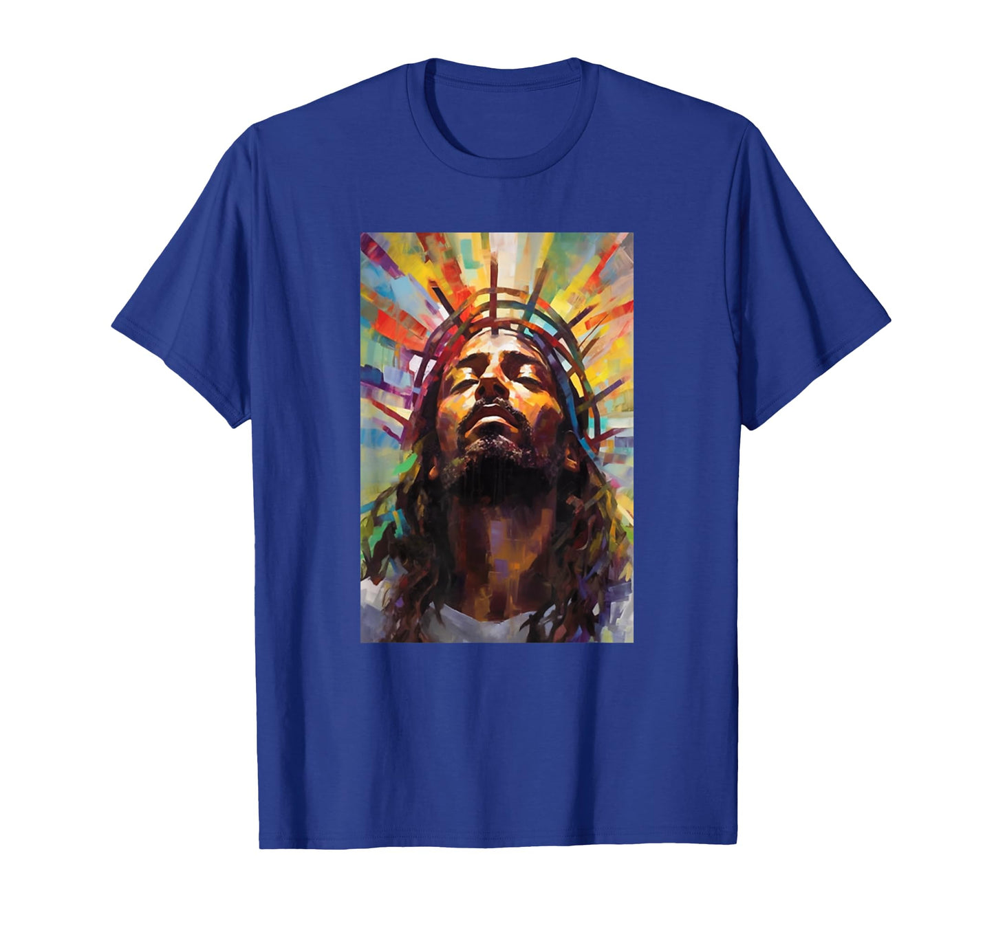 Jesus African American Christ Praying Rainbow Face Of Jesus T-Shirt