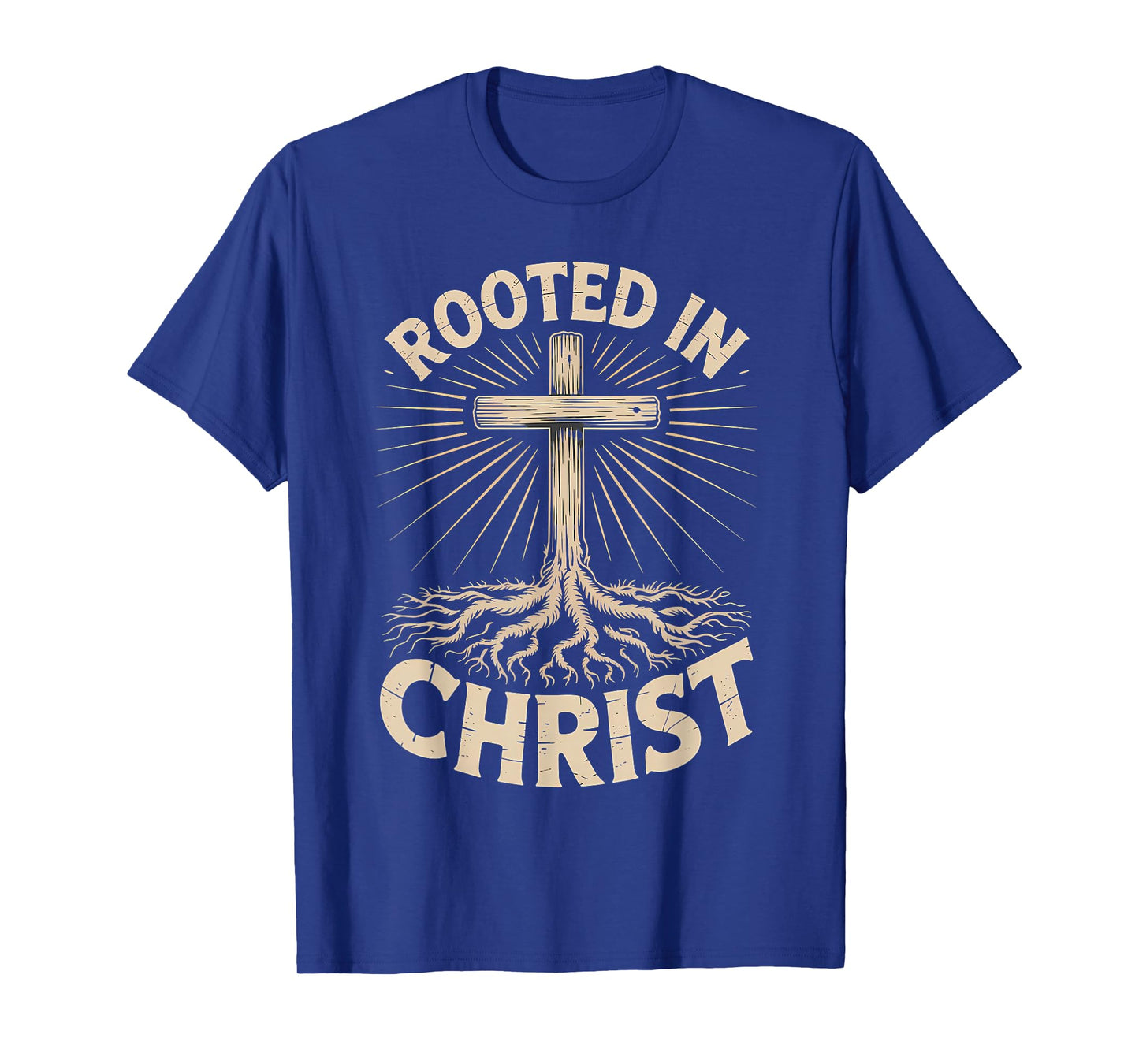 Rooted in Christ Jesus Cross Christian Faith T-Shirt