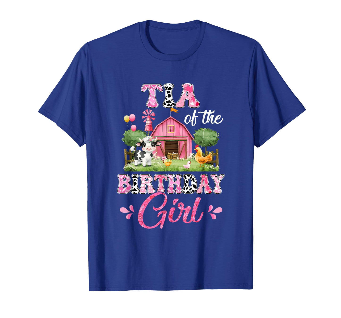 Tia Of The Birthday Girl 1St Birthday Cow Farm Family T-Shirt