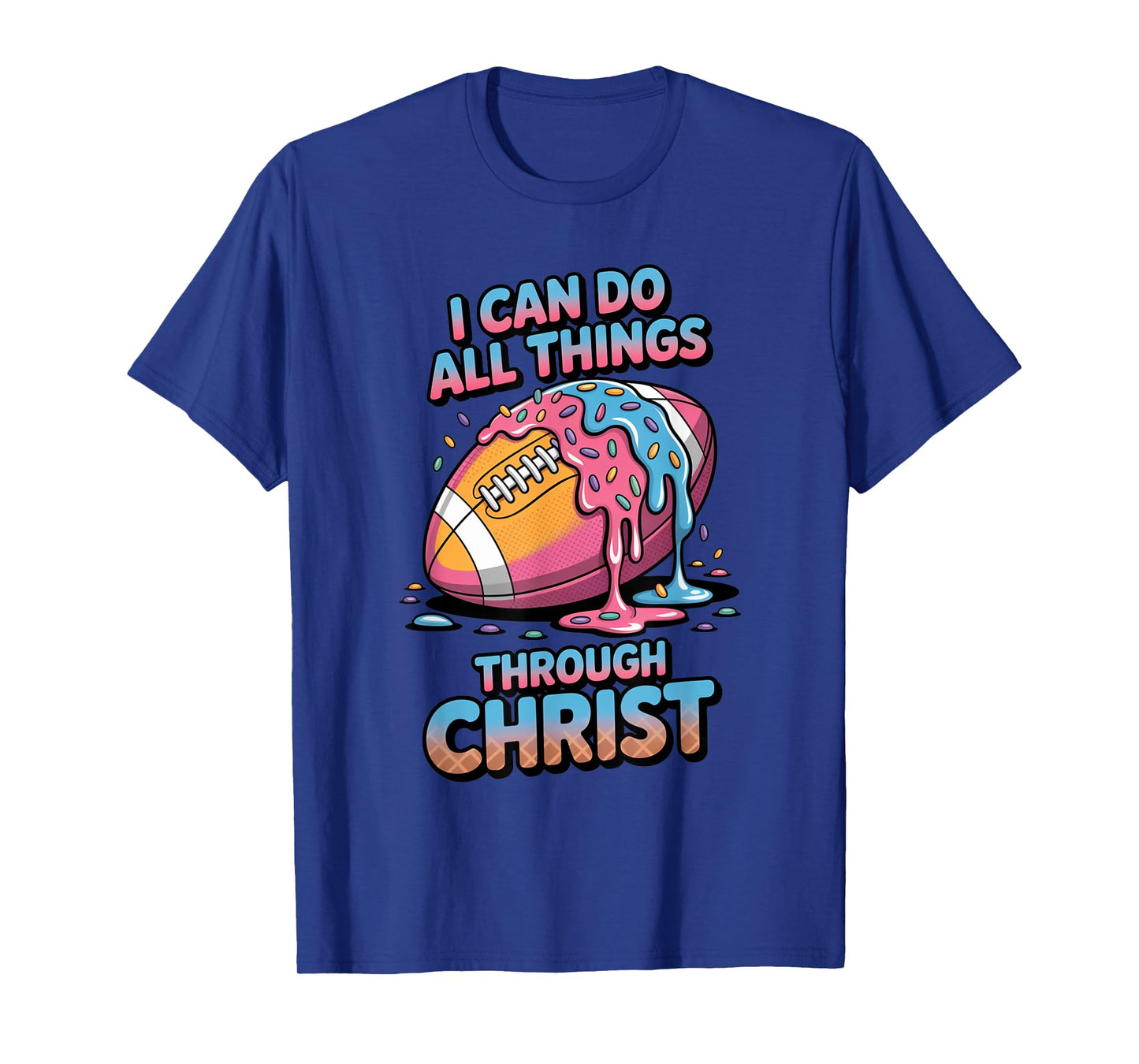 Christian Football Shirts Boys 8-12 7-8 Ice Cream Drip Kids T-Shirt