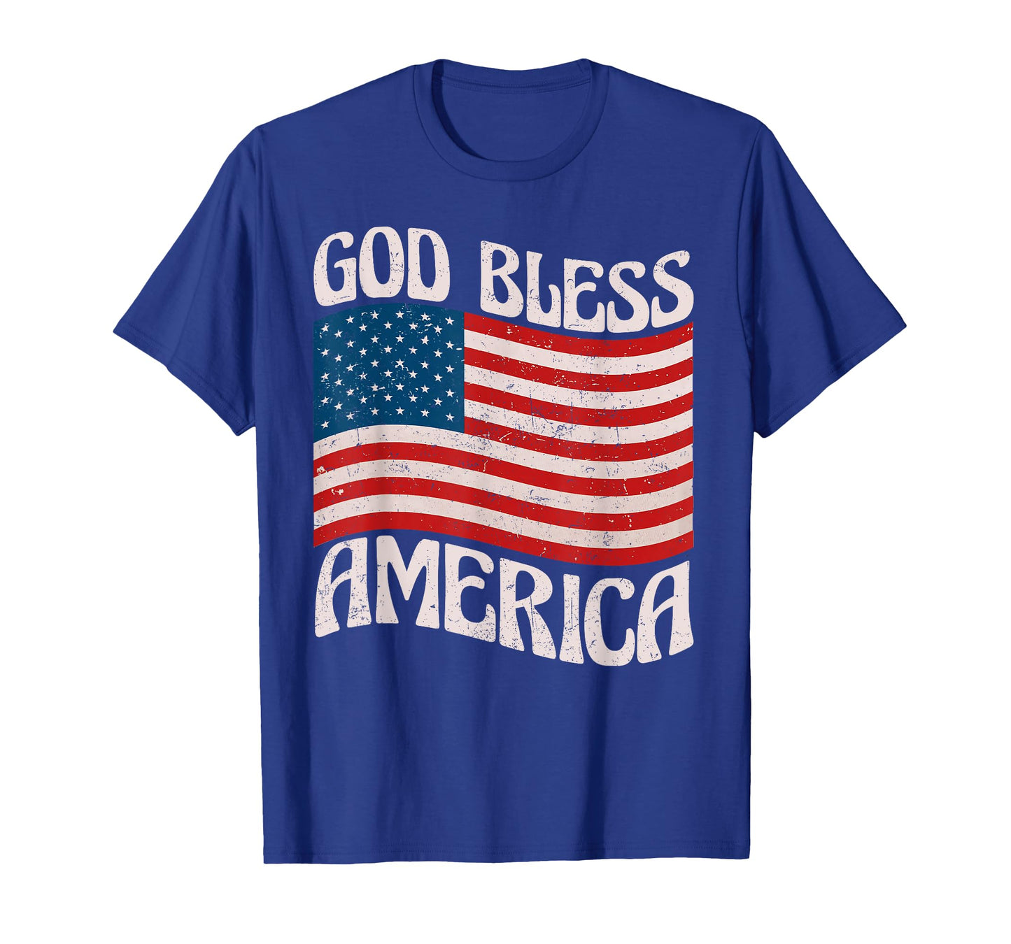 God Bless America Patriotic American Flag Happy 4th Of July T-Shirt