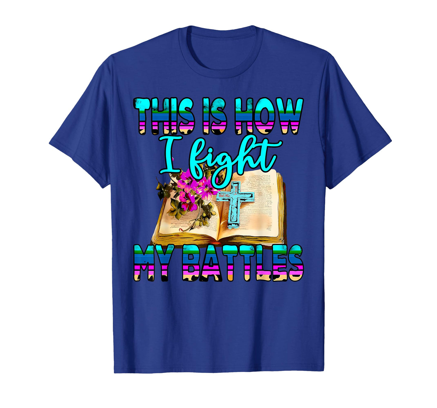 This Is How I Fight My Battles Leopard Cross Christian Jesus T-Shirt
