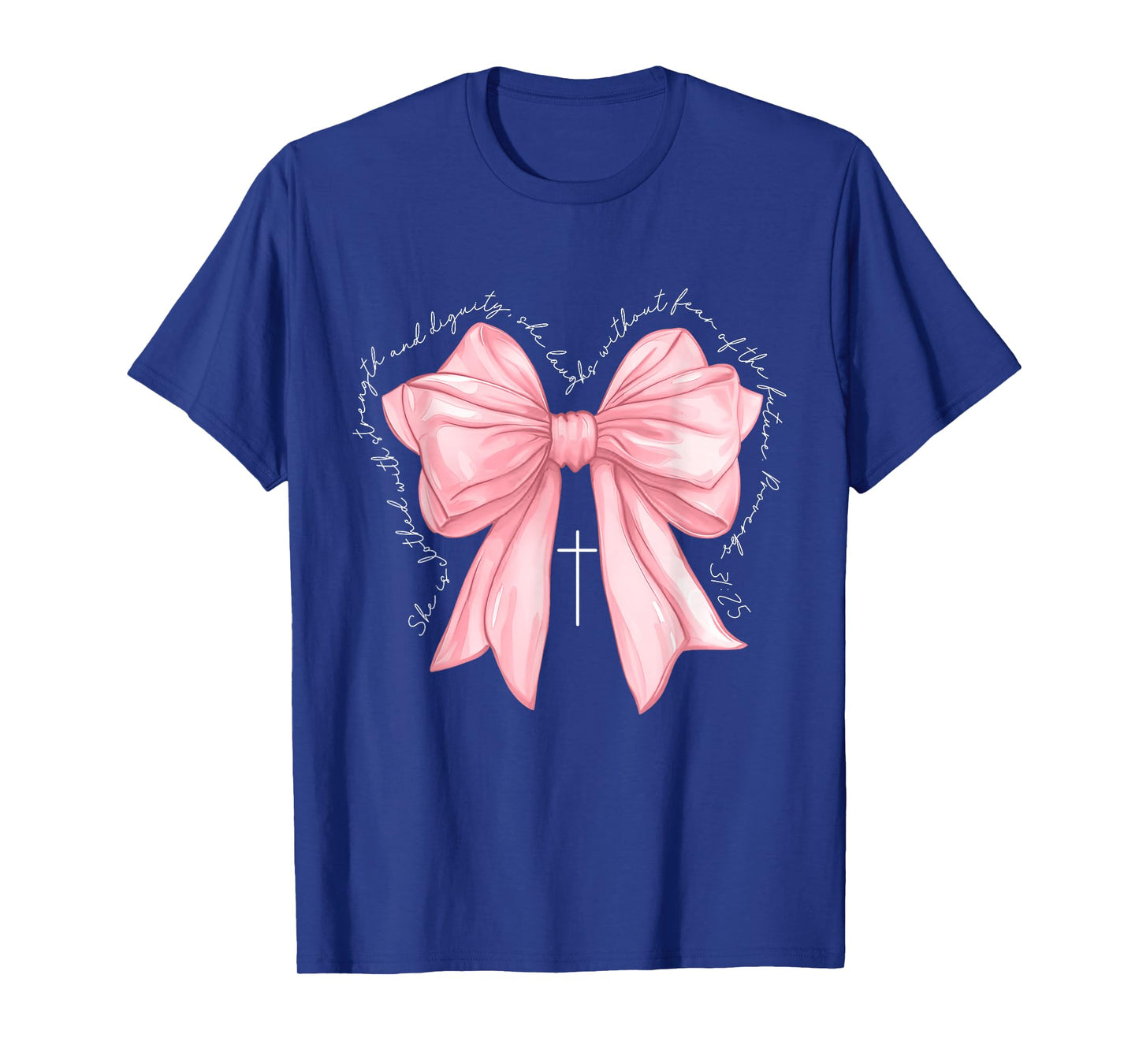 Bible Verse Pink Bow Coquette Bow Coquette Christian T-Shirt